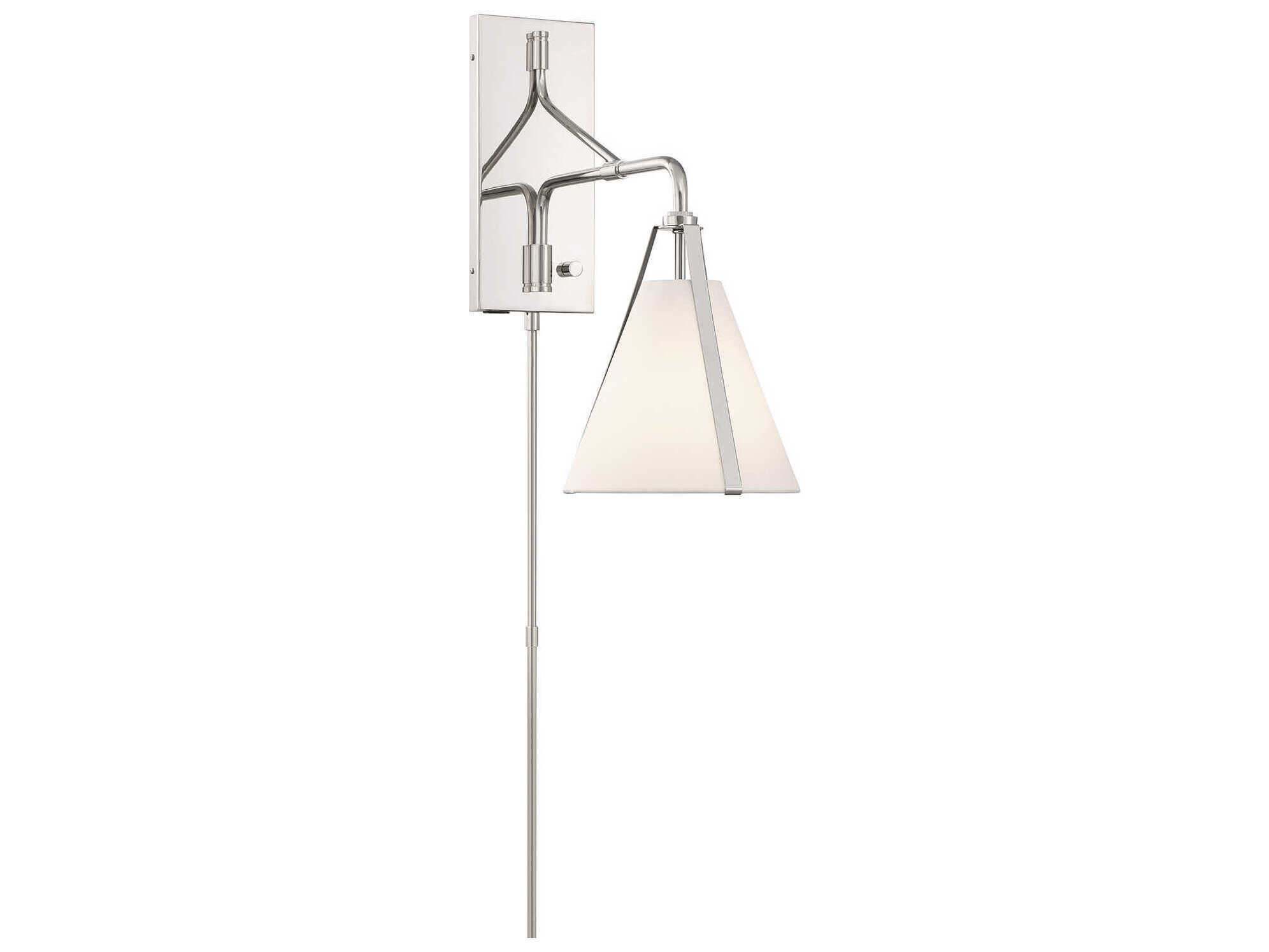Crystorama Fulton 1-Light Polished Nickel Silver Swing Wall Sconce