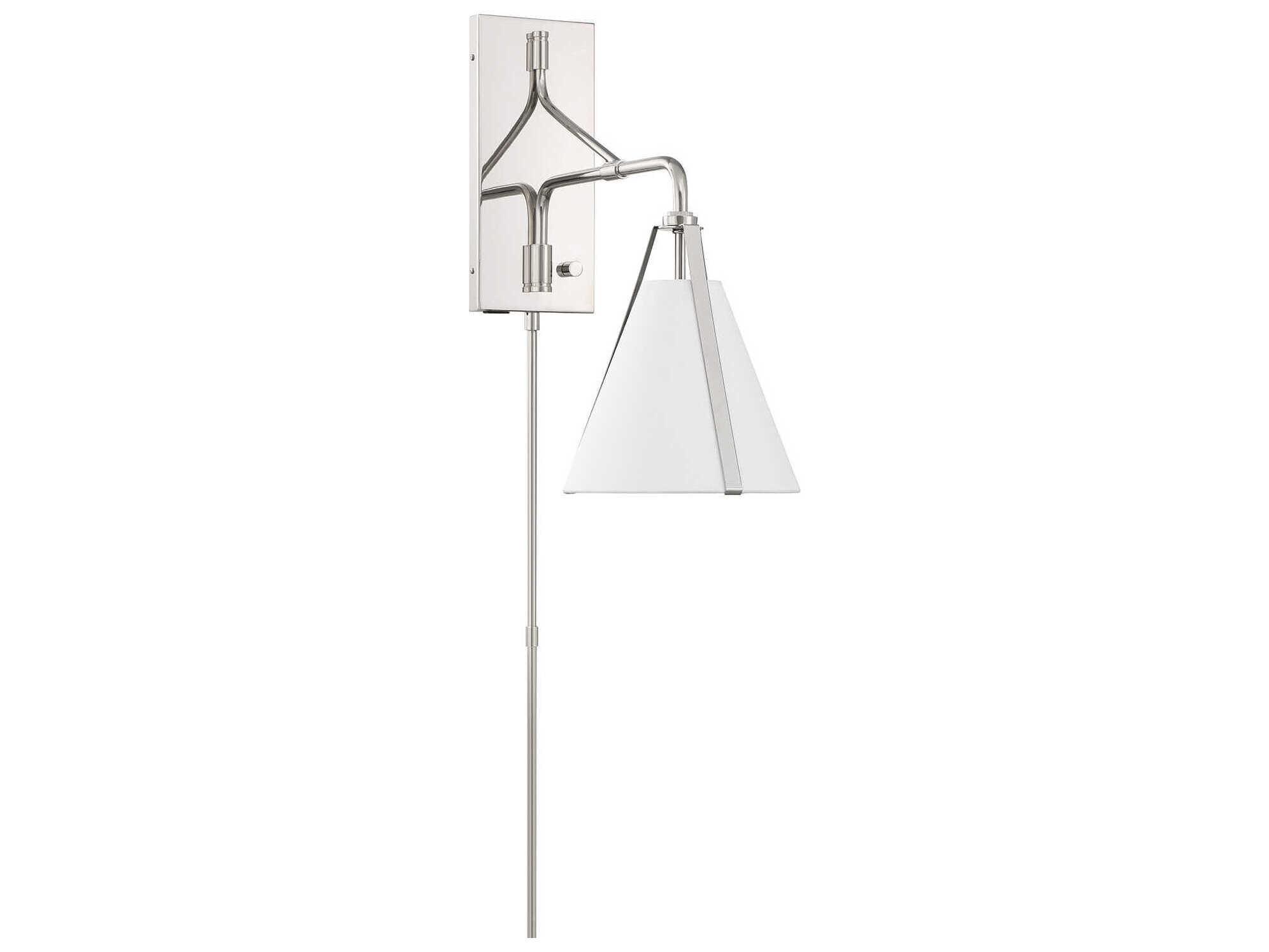 Crystorama Fulton 1-Light Polished Nickel Silver Swing Wall Sconce