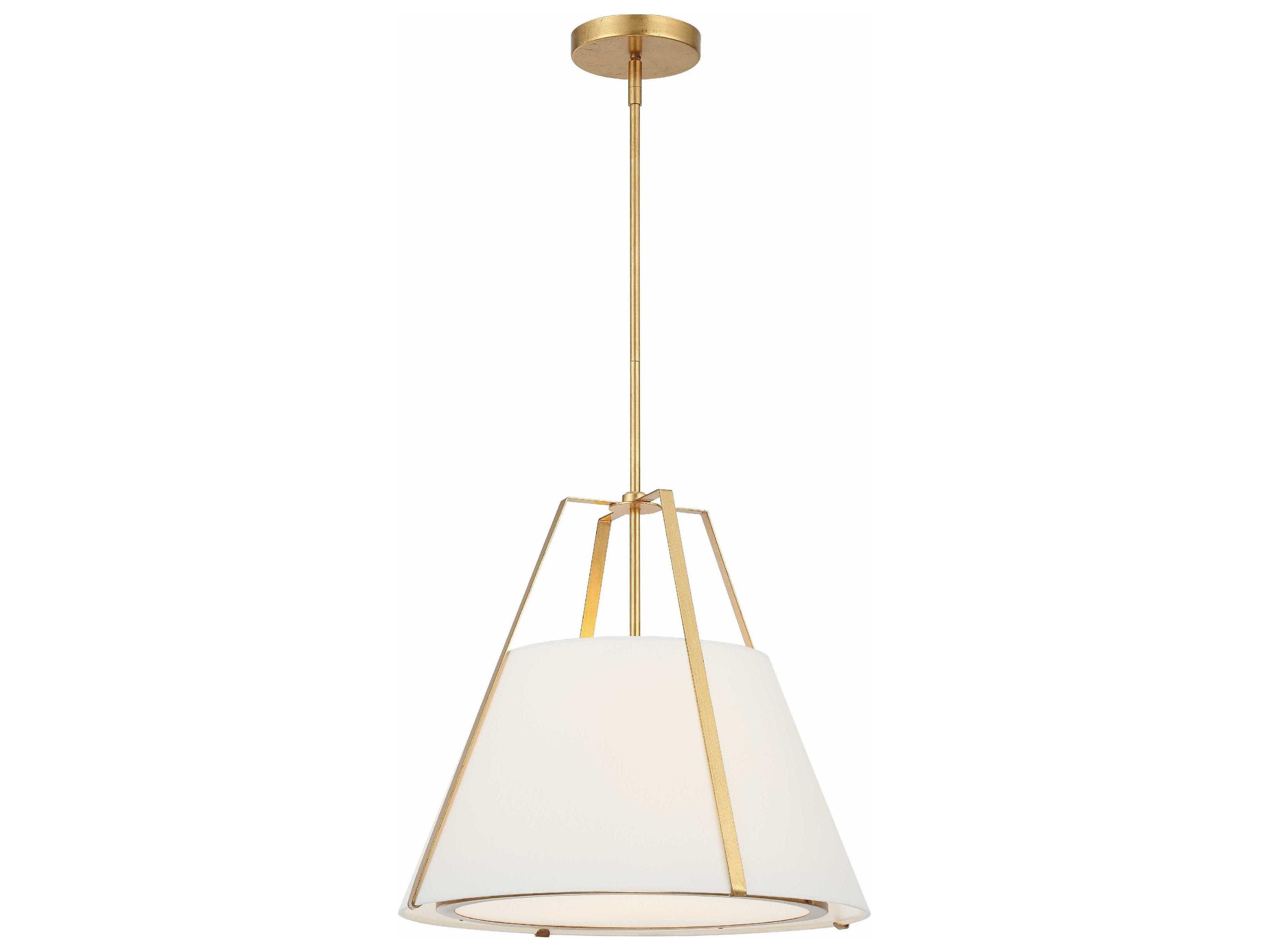 Crystorama Fulton 3-Light Antique Gold Empire Pendant