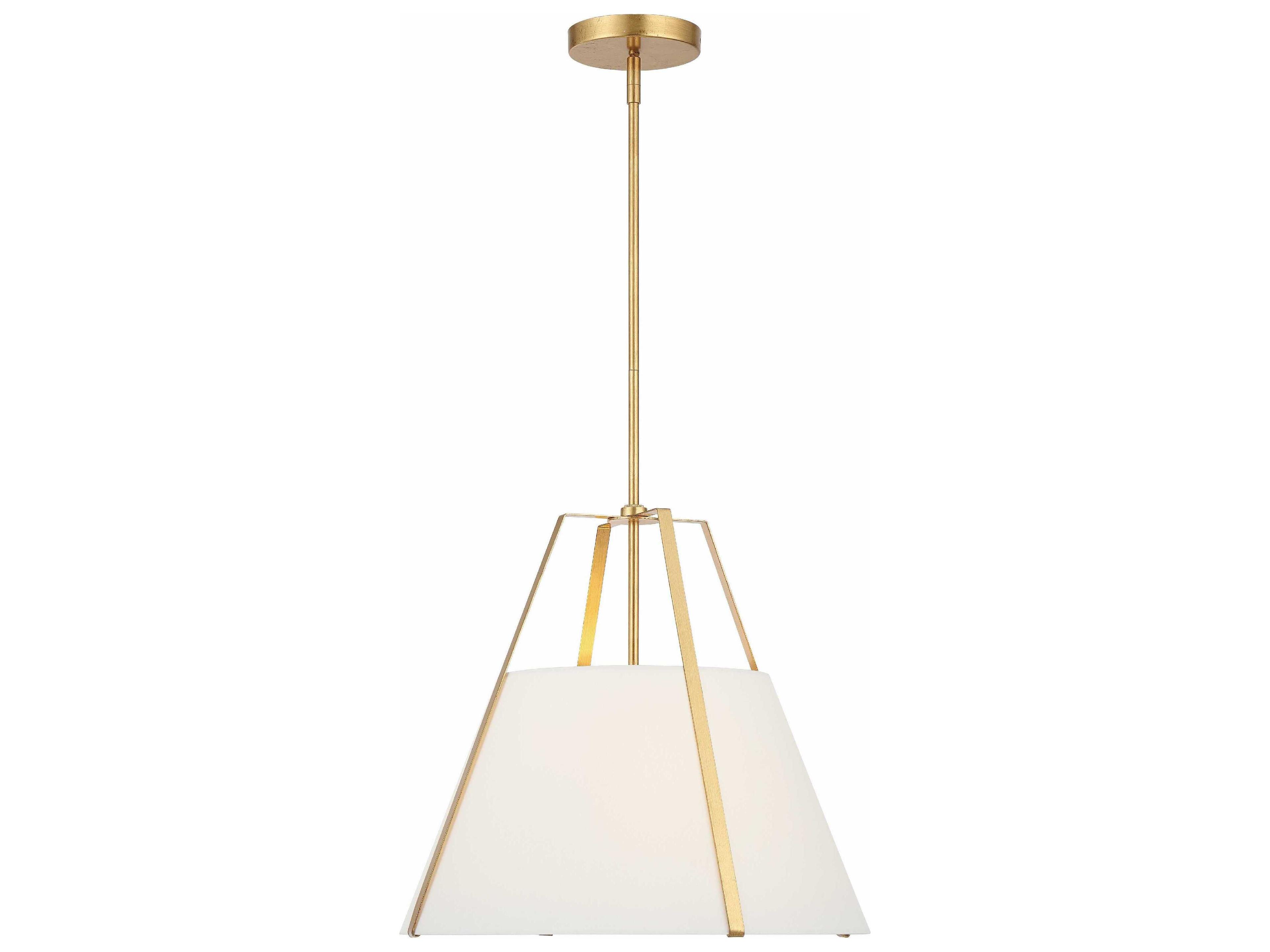 Crystorama Fulton 3-Light Antique Gold Empire Pendant