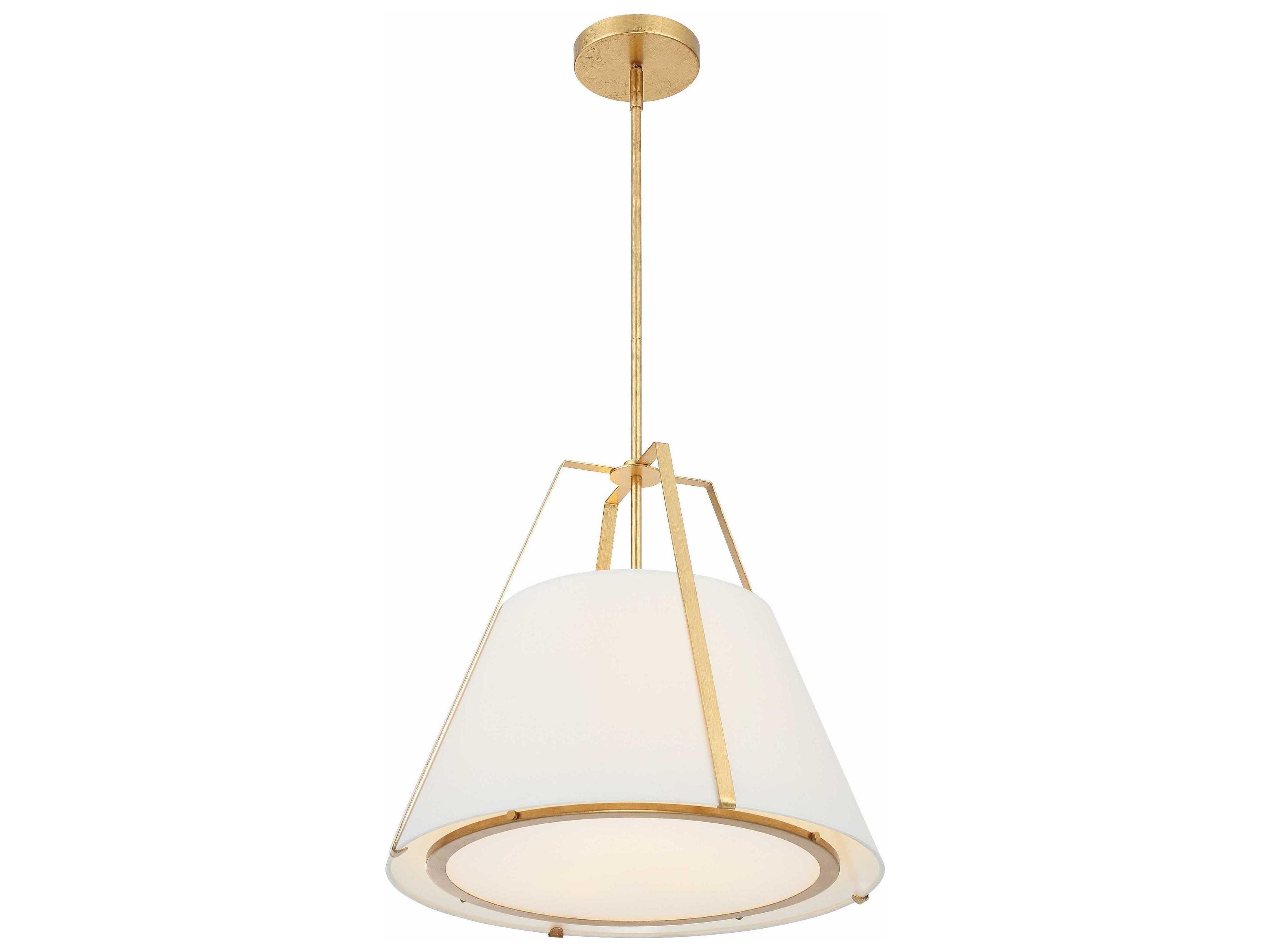 Crystorama Fulton 3-Light Antique Gold Empire Pendant