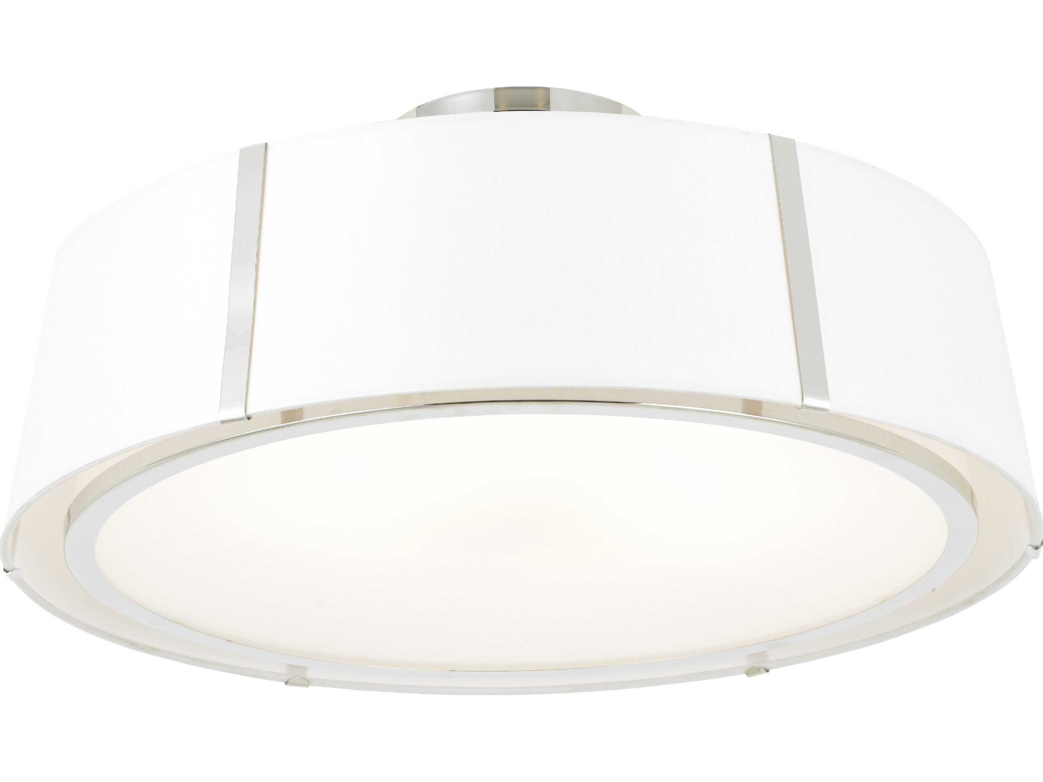 Crystorama Fulton 6-Light White Drum Flush Mount