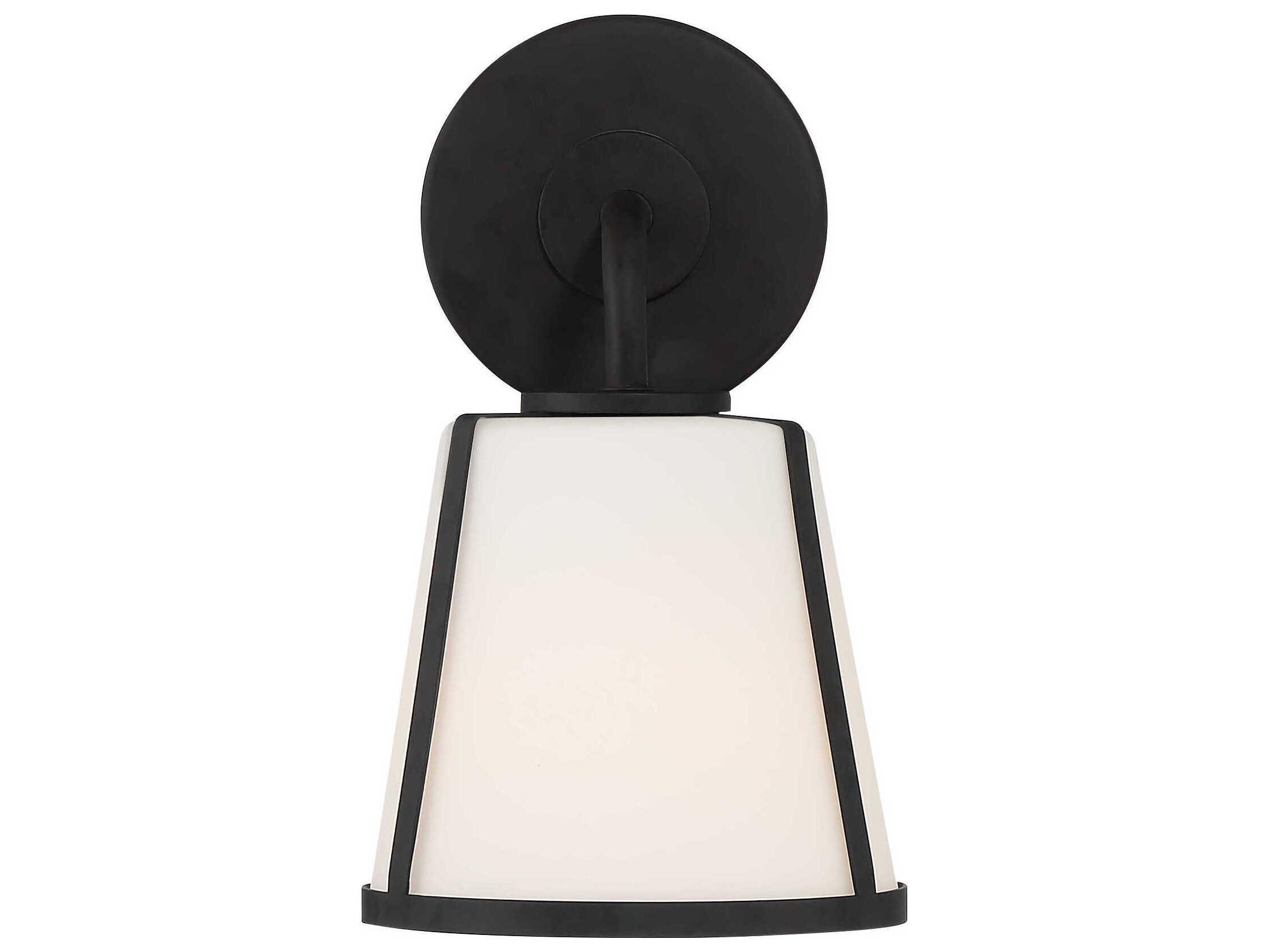 Crystorama Fulton 1-Light Black Glass Wall Sconce