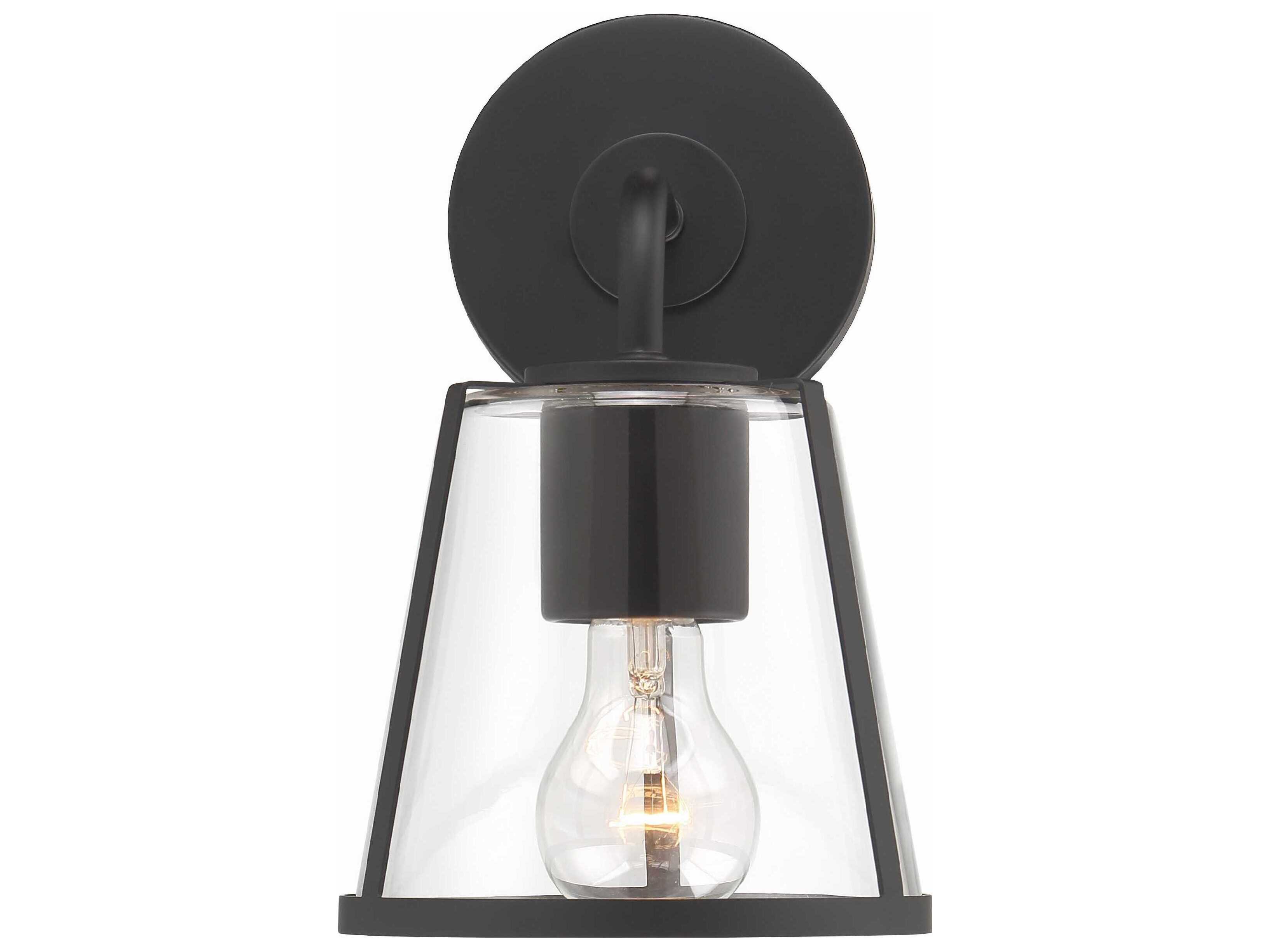 Crystorama Fulton 1-Light Black Glass Wall Sconce