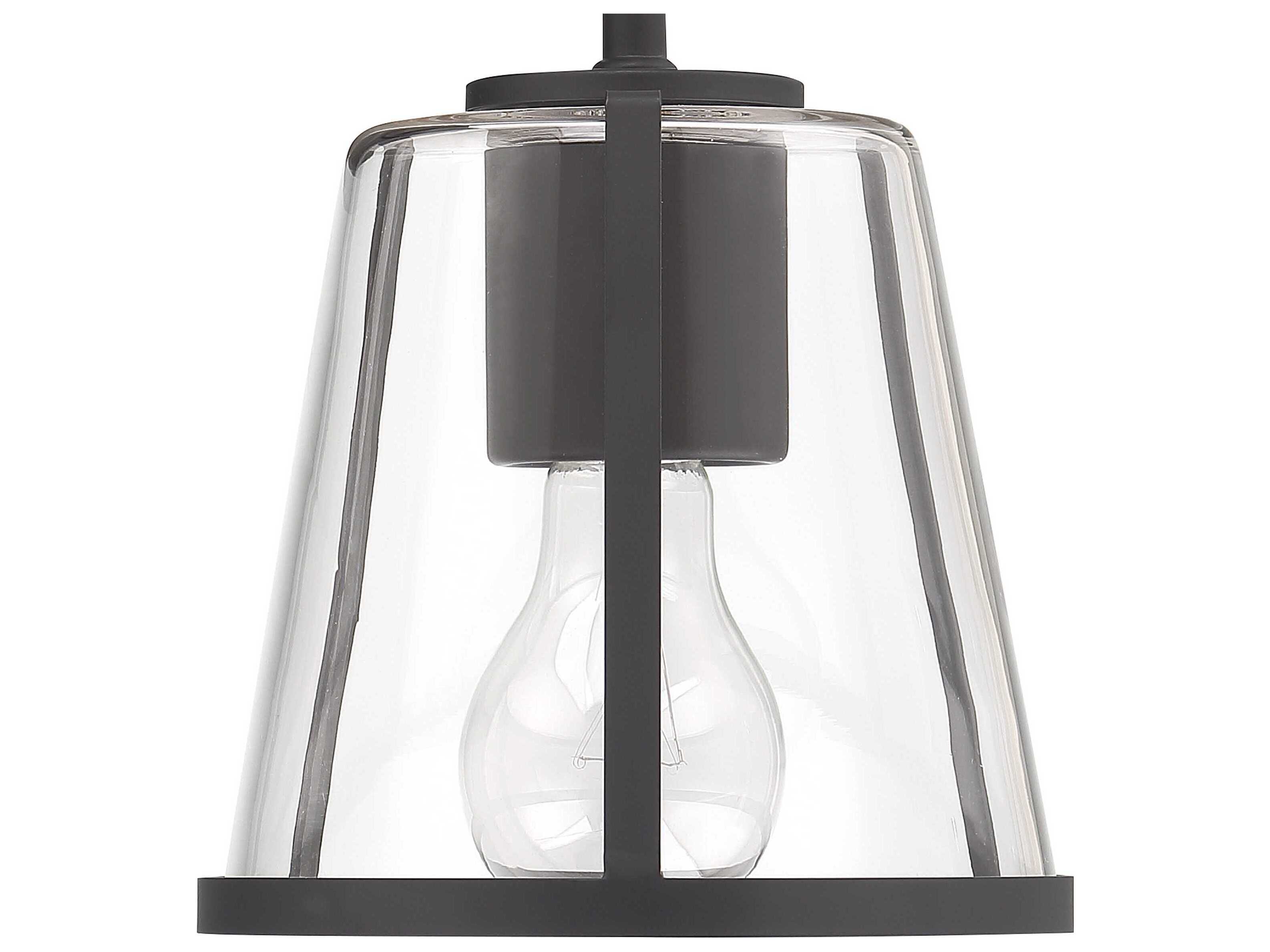 Crystorama Fulton 1-Light Black Glass Wall Sconce