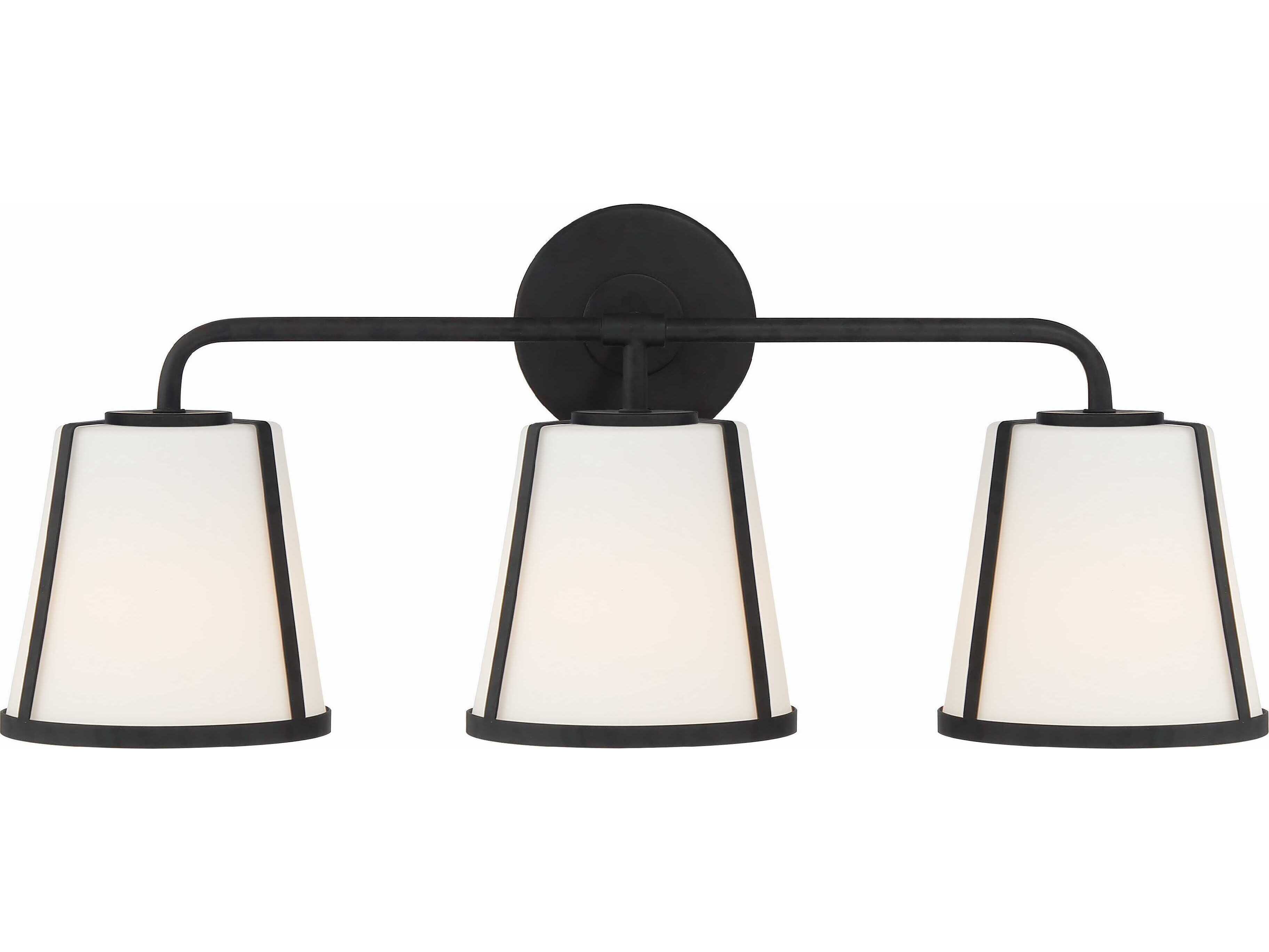 Crystorama Fulton 3-Light Black Glass Vanity Light