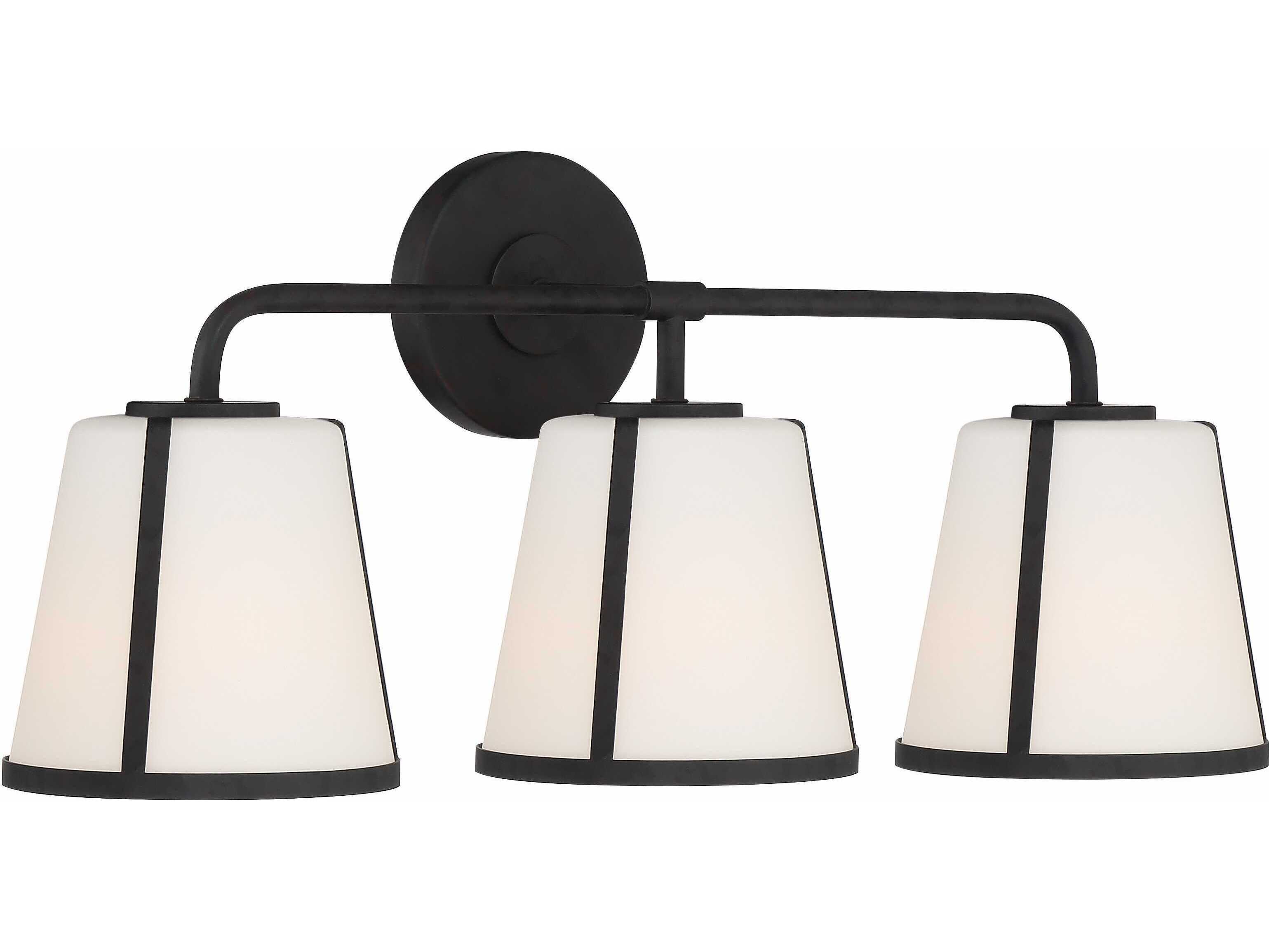 Crystorama Fulton 3-Light Black Glass Vanity Light