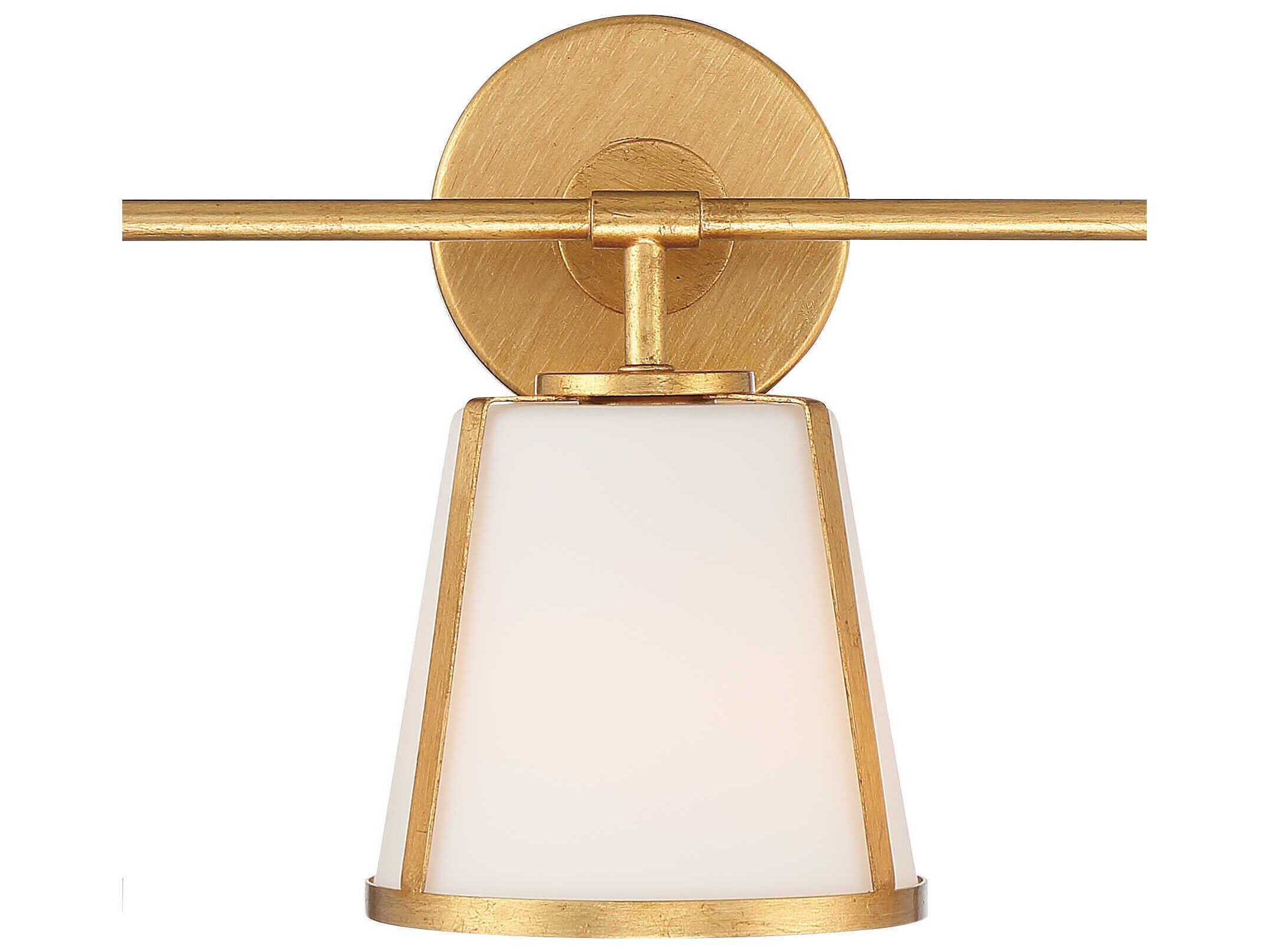 Crystorama Fulton 3-Light Antique Gold Glass Vanity Light