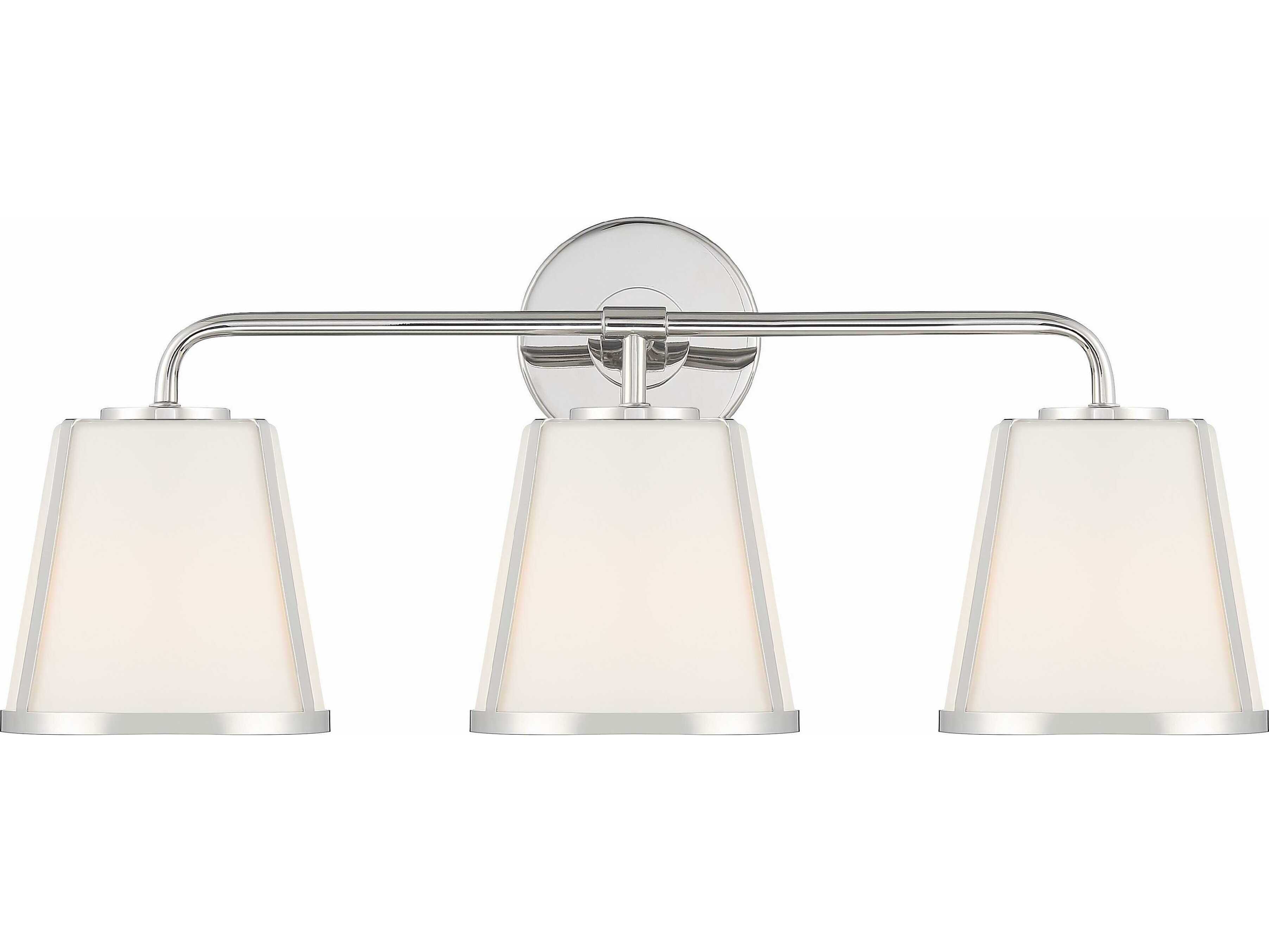 Crystorama Fulton 3-Light Polished Nickel Glass Vanity Light