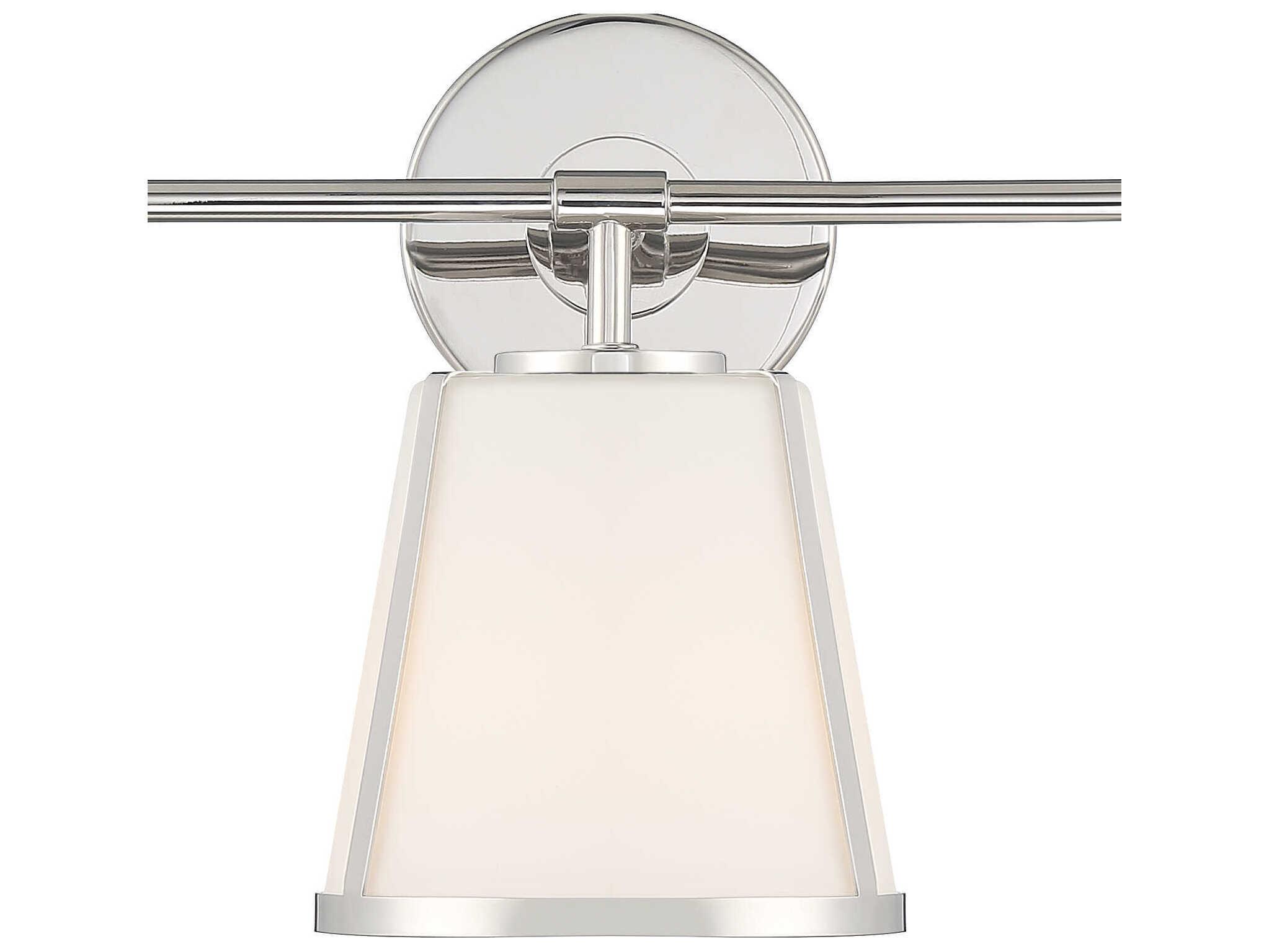 Crystorama Fulton 3-Light Polished Nickel Glass Vanity Light