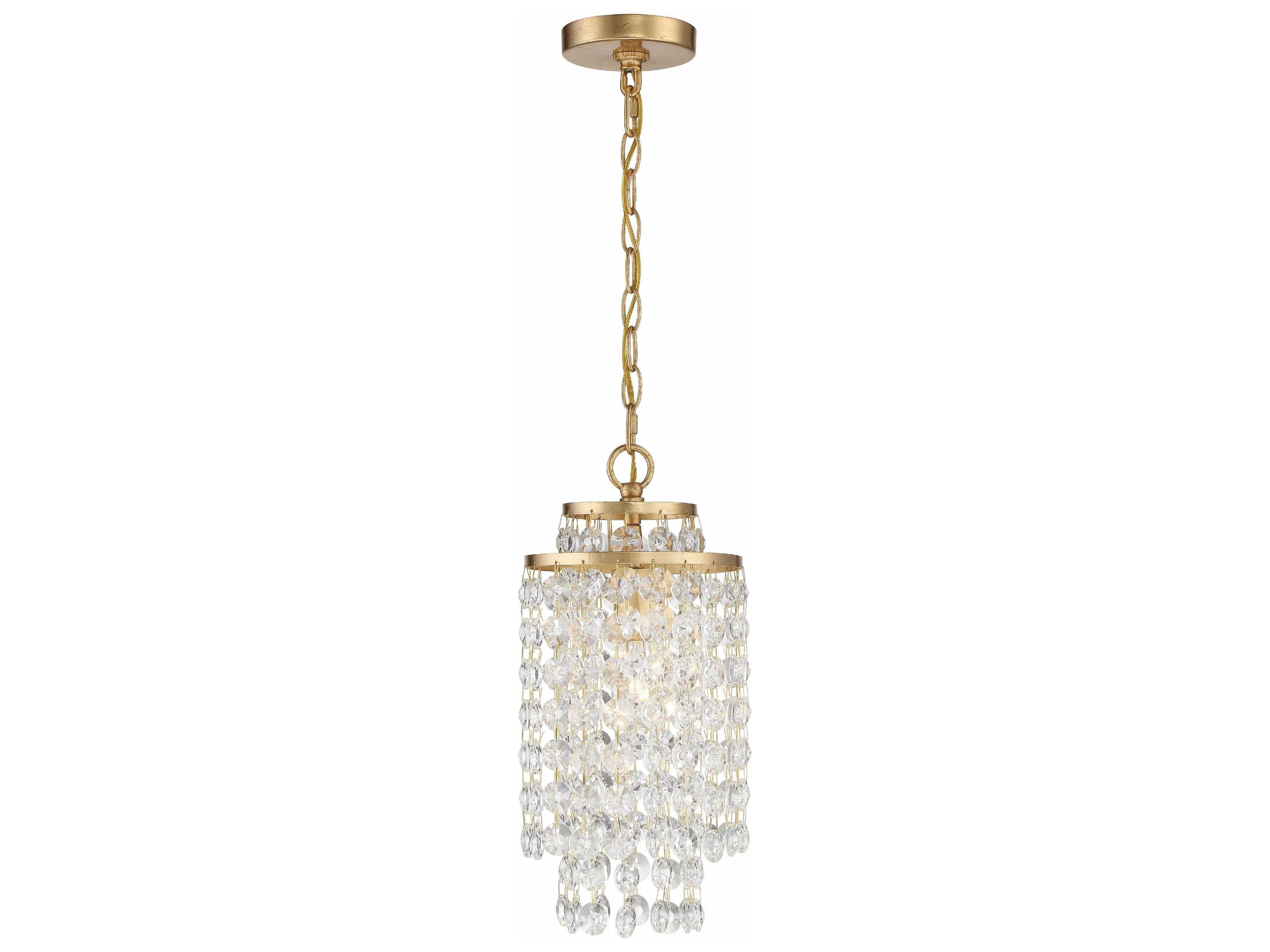 Crystorama Gabrielle 1-Light Antique Gold Crystal Chandelier