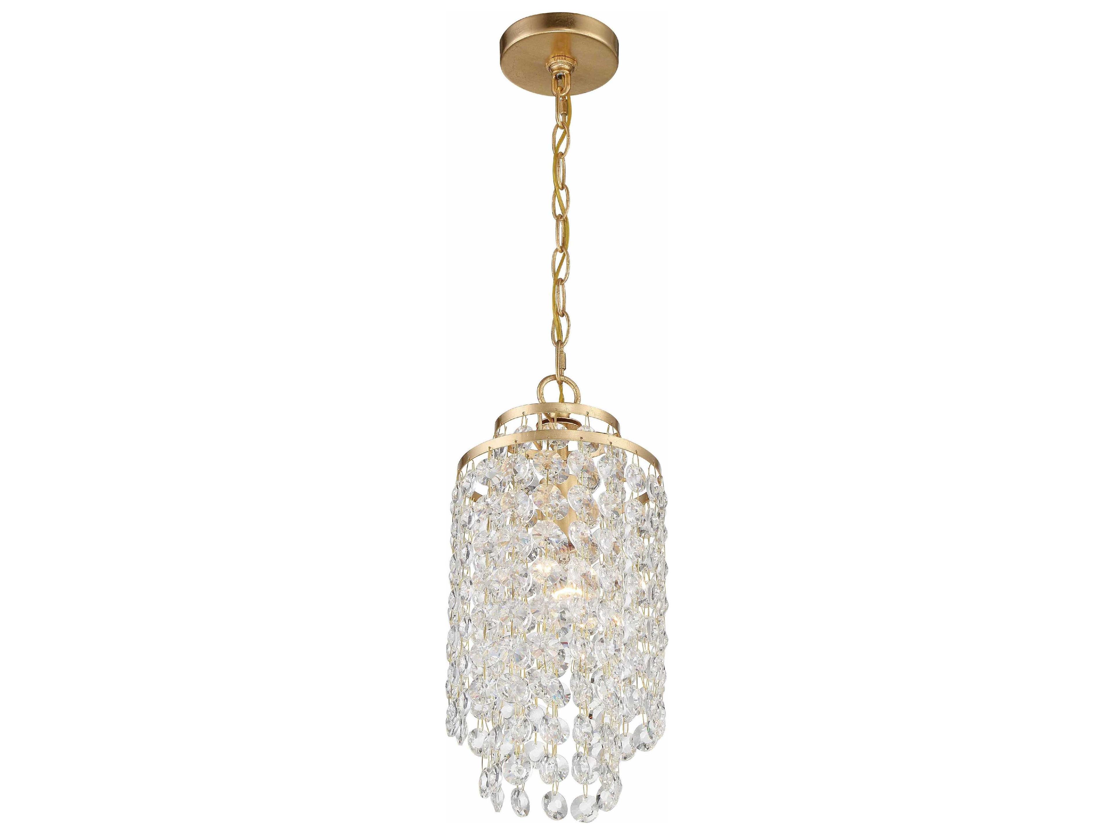 Crystorama Gabrielle 1-Light Antique Gold Crystal Chandelier