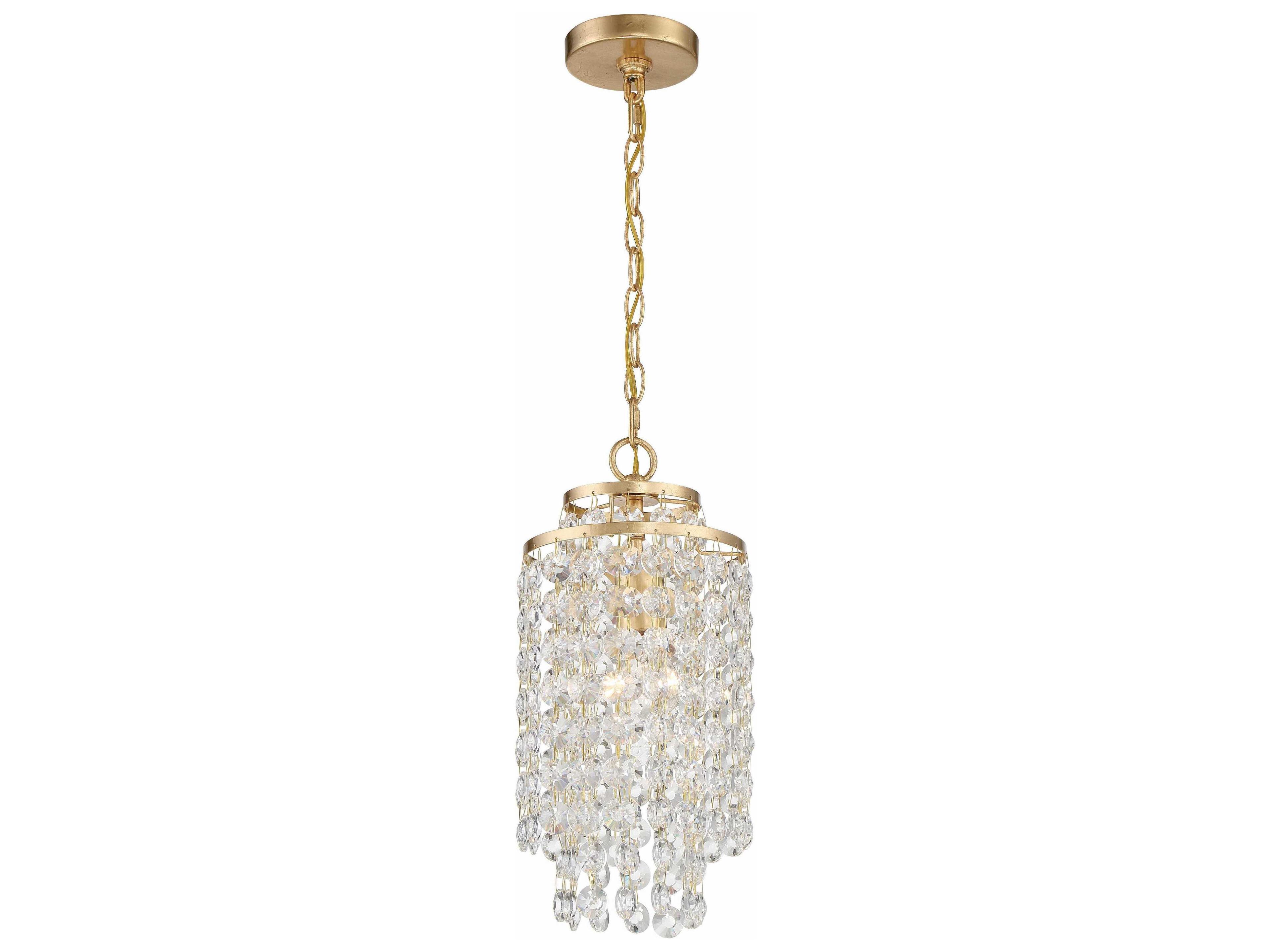 Crystorama Gabrielle 1-Light Antique Gold Crystal Chandelier