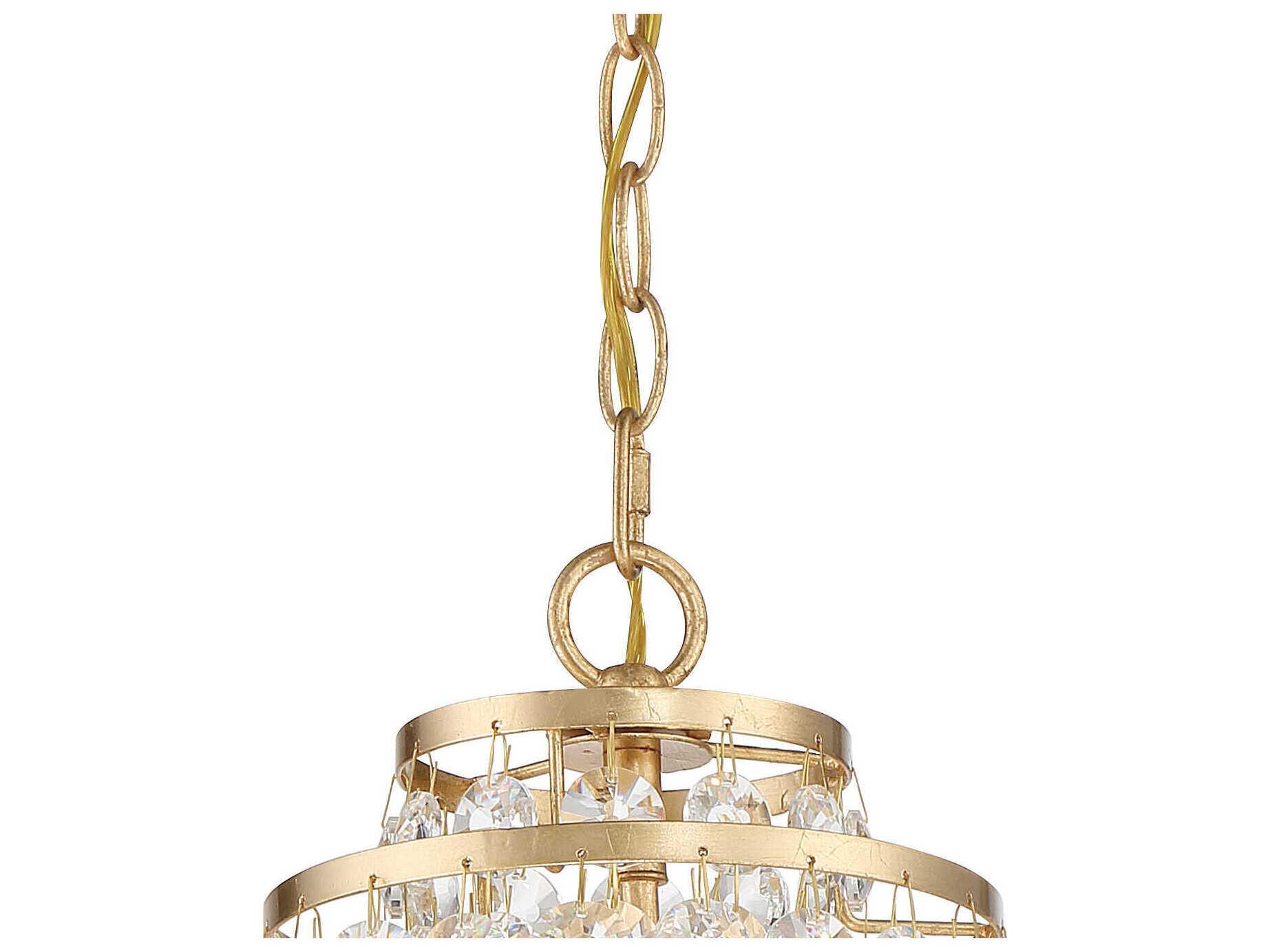 Crystorama Gabrielle 1-Light Antique Gold Crystal Chandelier