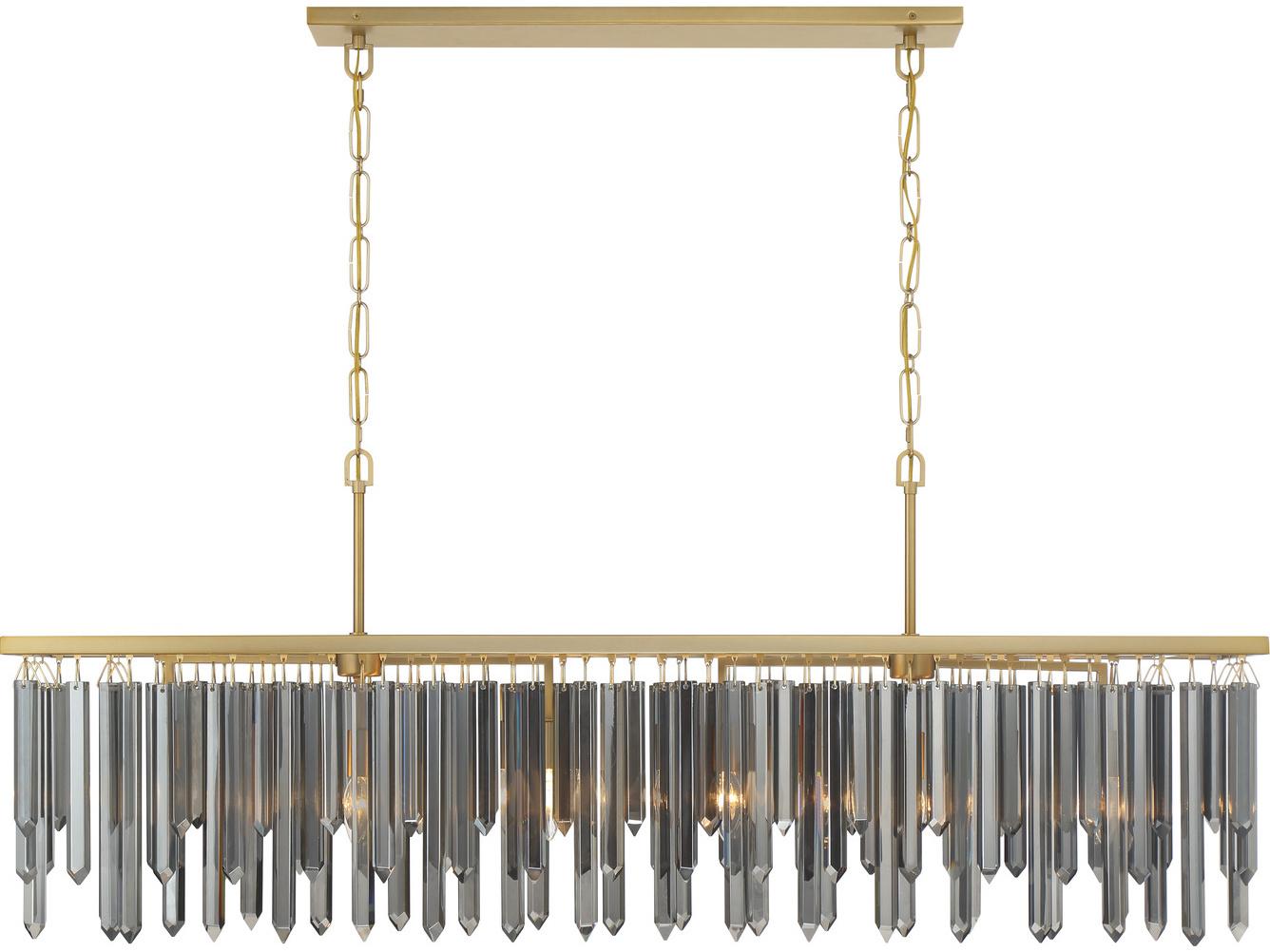 Crystorama Gemma 6-Light Black Linear Island Pendant