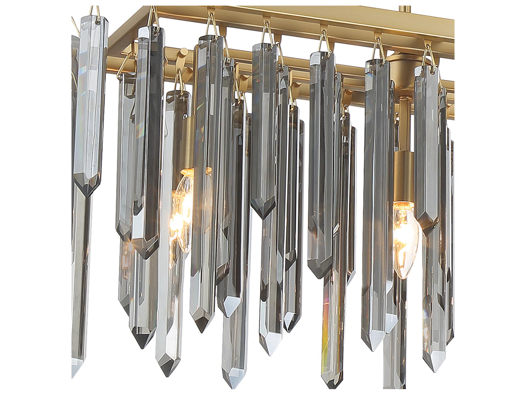 Crystorama Gemma 6-Light Black Linear Island Pendant