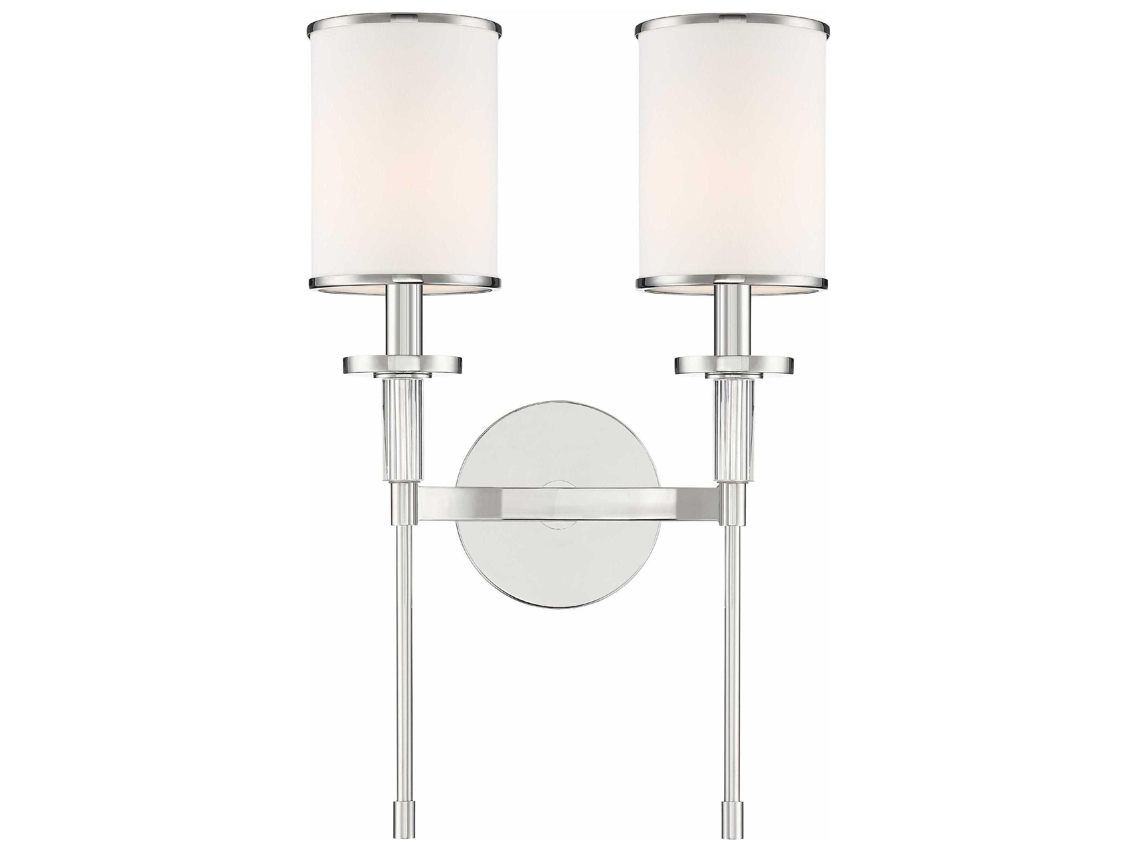 Crystorama Hatfield 2-Light White Crystal Wall Sconce