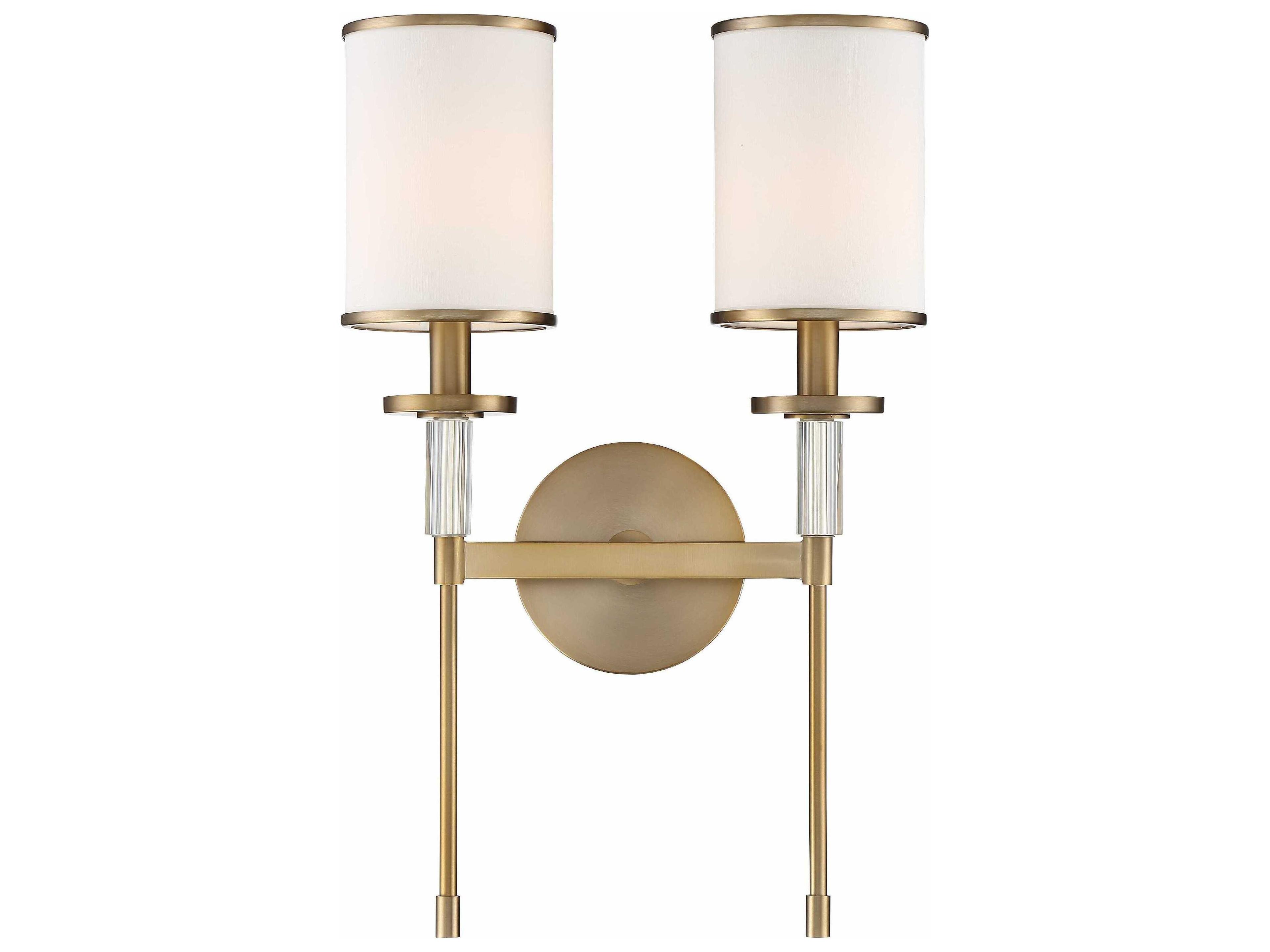 Crystorama Hatfield 2-Light White Crystal Wall Sconce