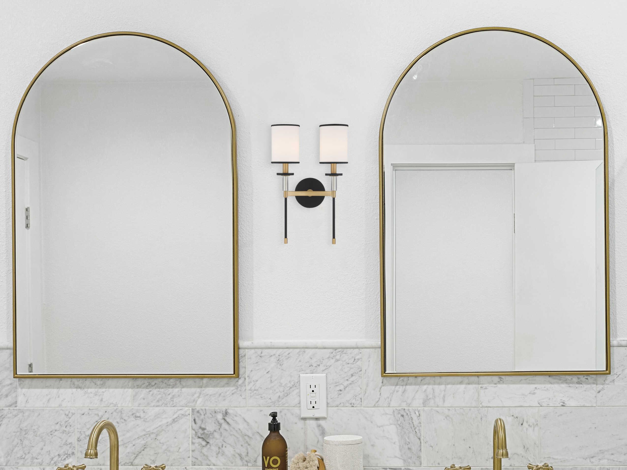 Crystorama Hatfield 2-Light White Crystal Wall Sconce