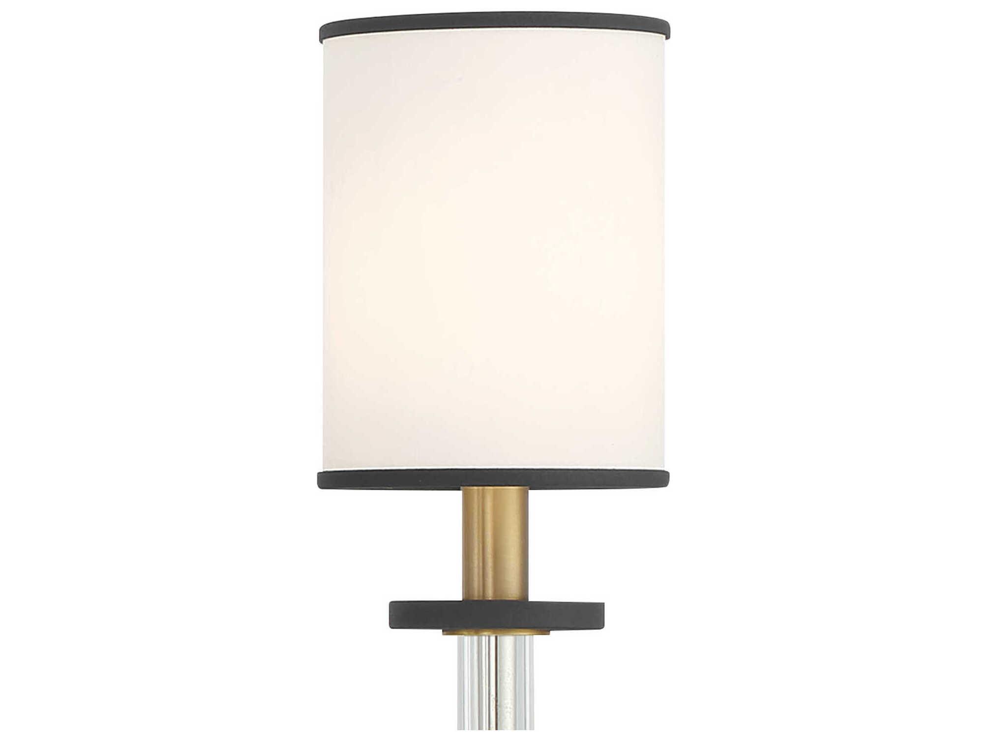 Crystorama Hatfield 8-Light Black Forged Vibrant Gold Candelabra Chandelier