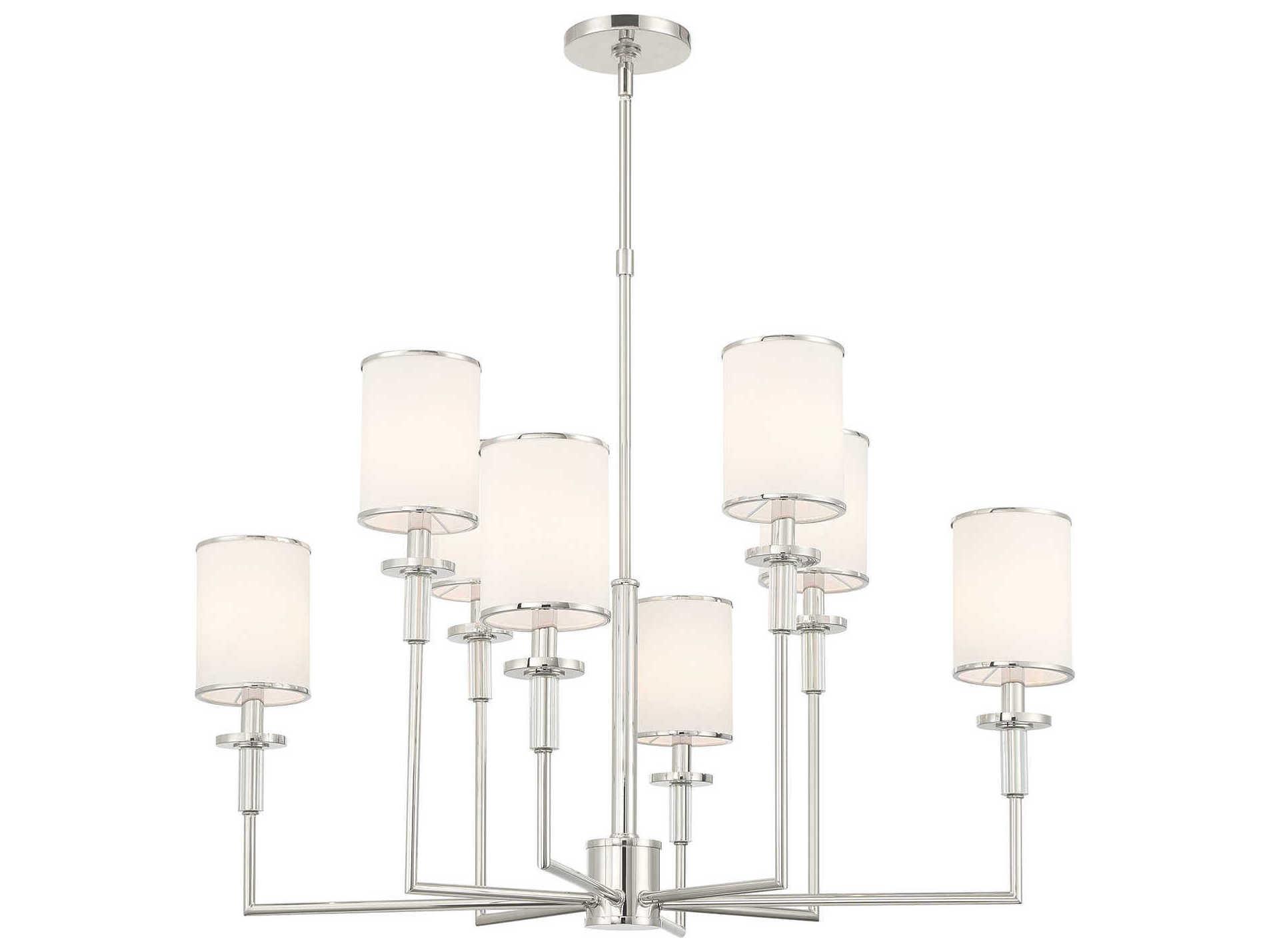 Crystorama Hatfield 8-Light Polished Nickel Silver Candelabra Chandelier