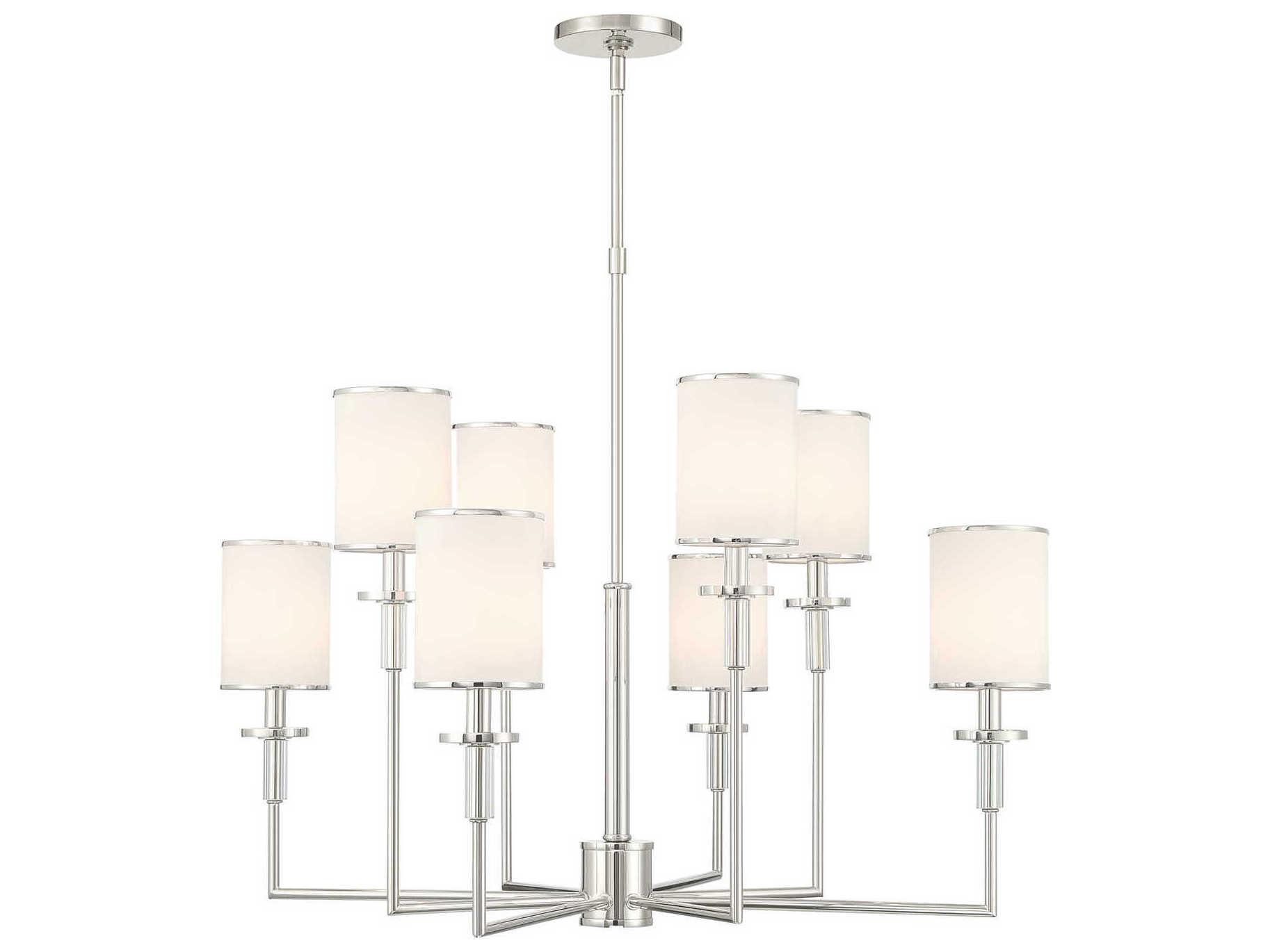 Crystorama Hatfield 8-Light Polished Nickel Silver Candelabra Chandelier