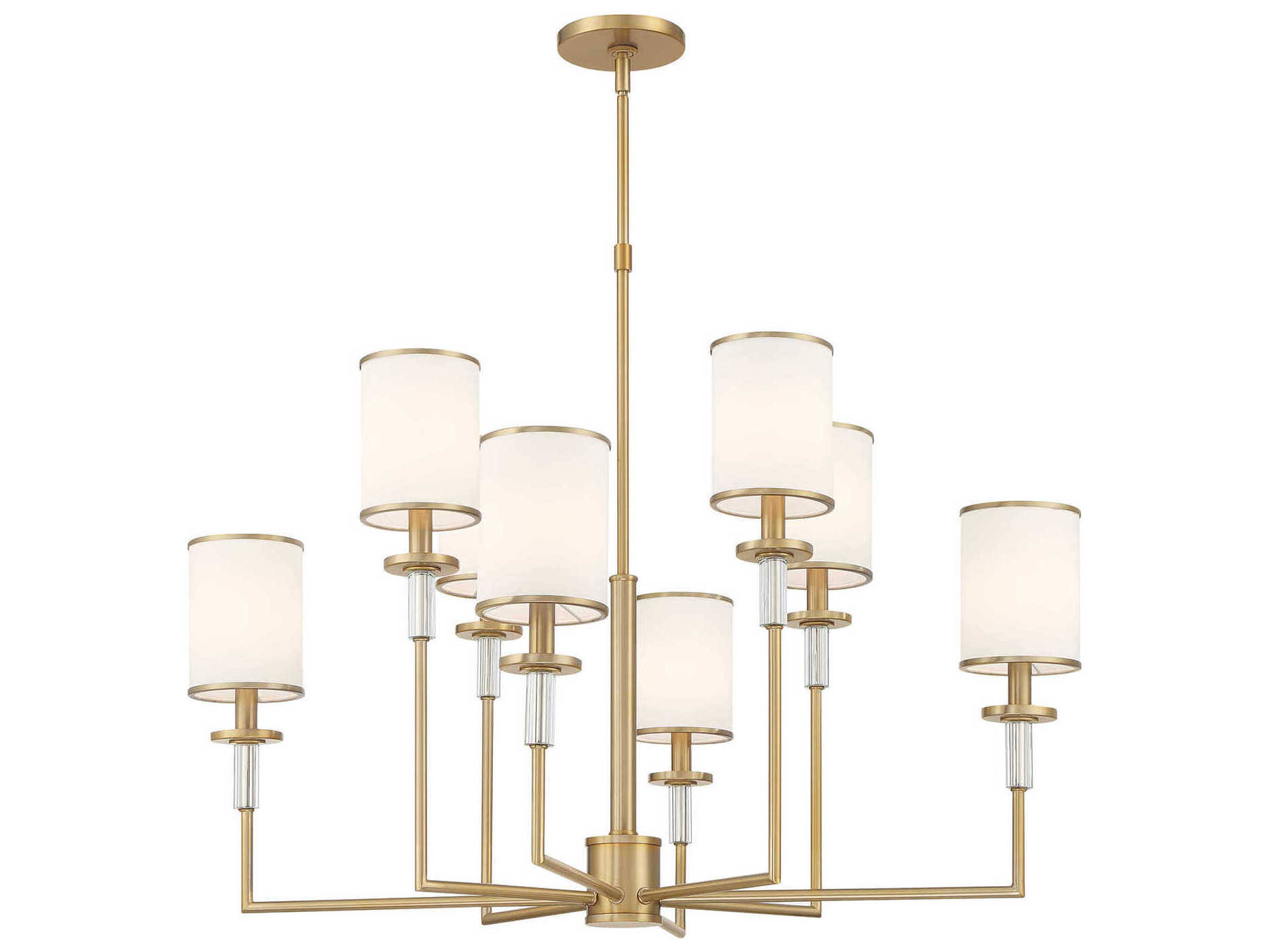 Crystorama Hatfield 8-Light Vibrant Gold Candelabra Chandelier