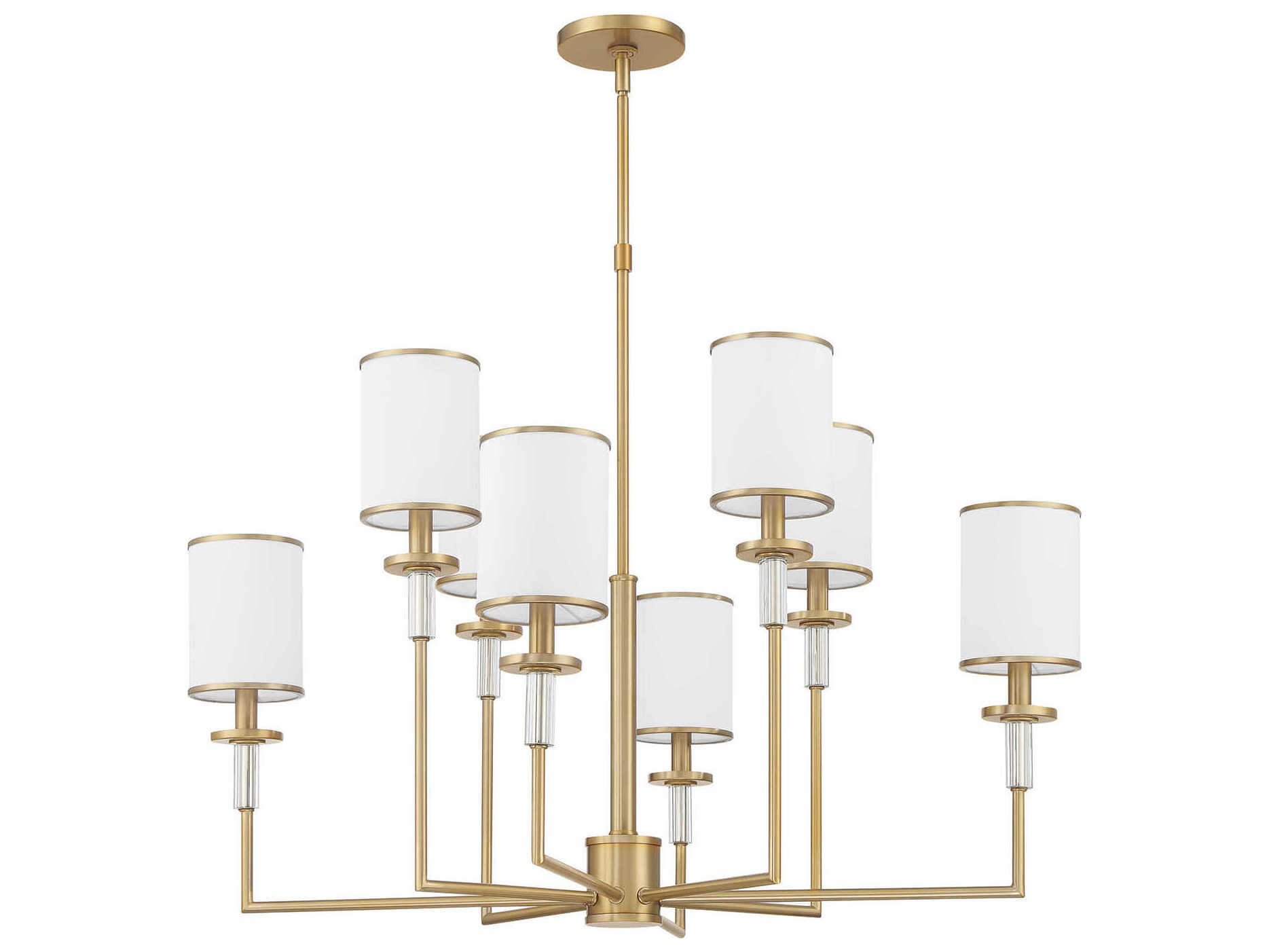 Crystorama Hatfield 8-Light Vibrant Gold Candelabra Chandelier