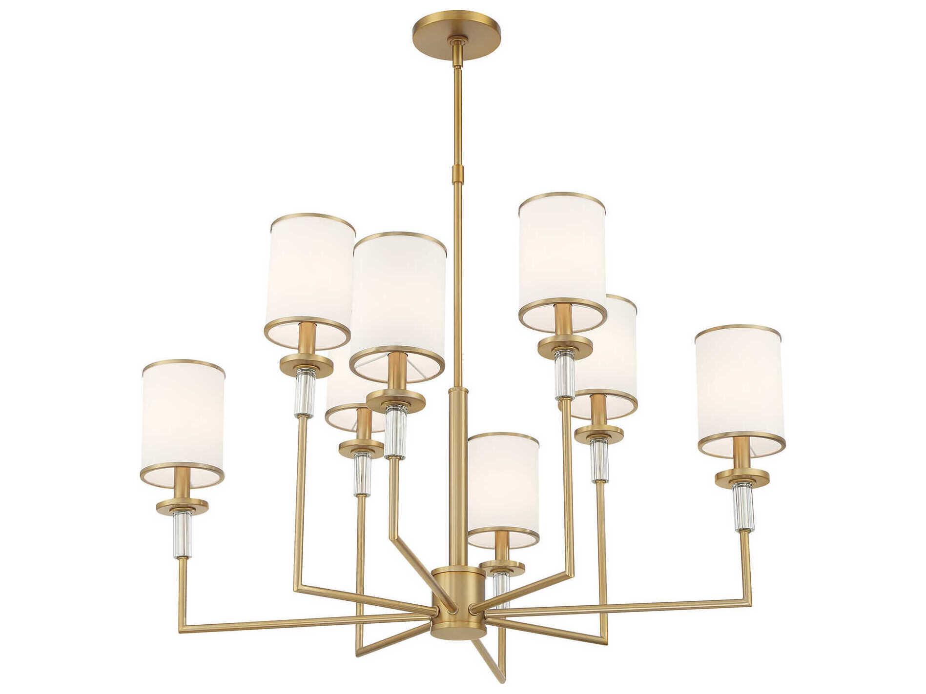 Crystorama Hatfield 8-Light Vibrant Gold Candelabra Chandelier