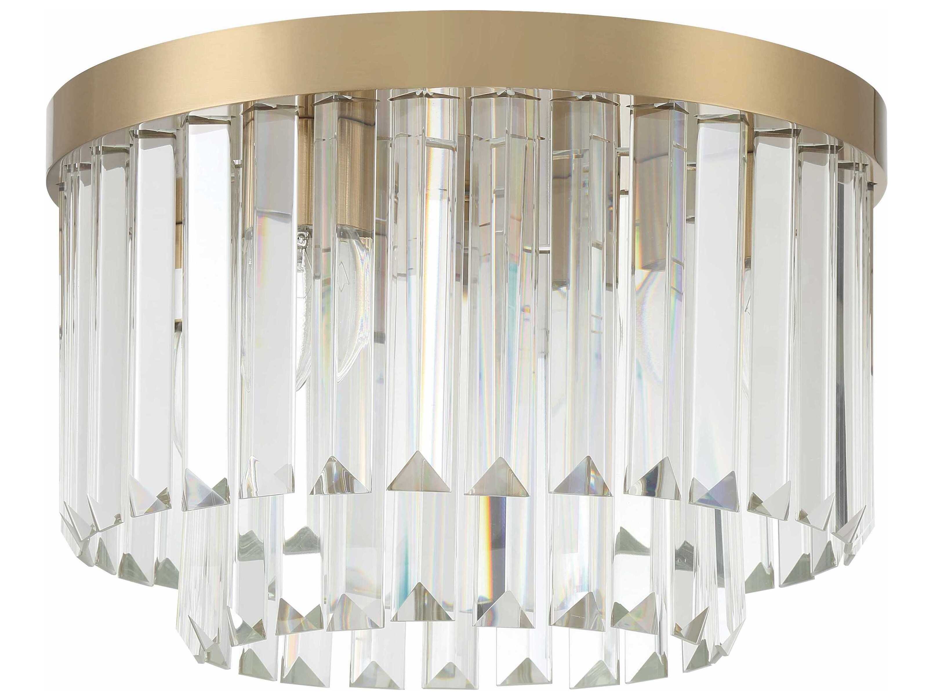 Crystorama Hayes 4-Light Aged Brass Crystal Flush Mount
