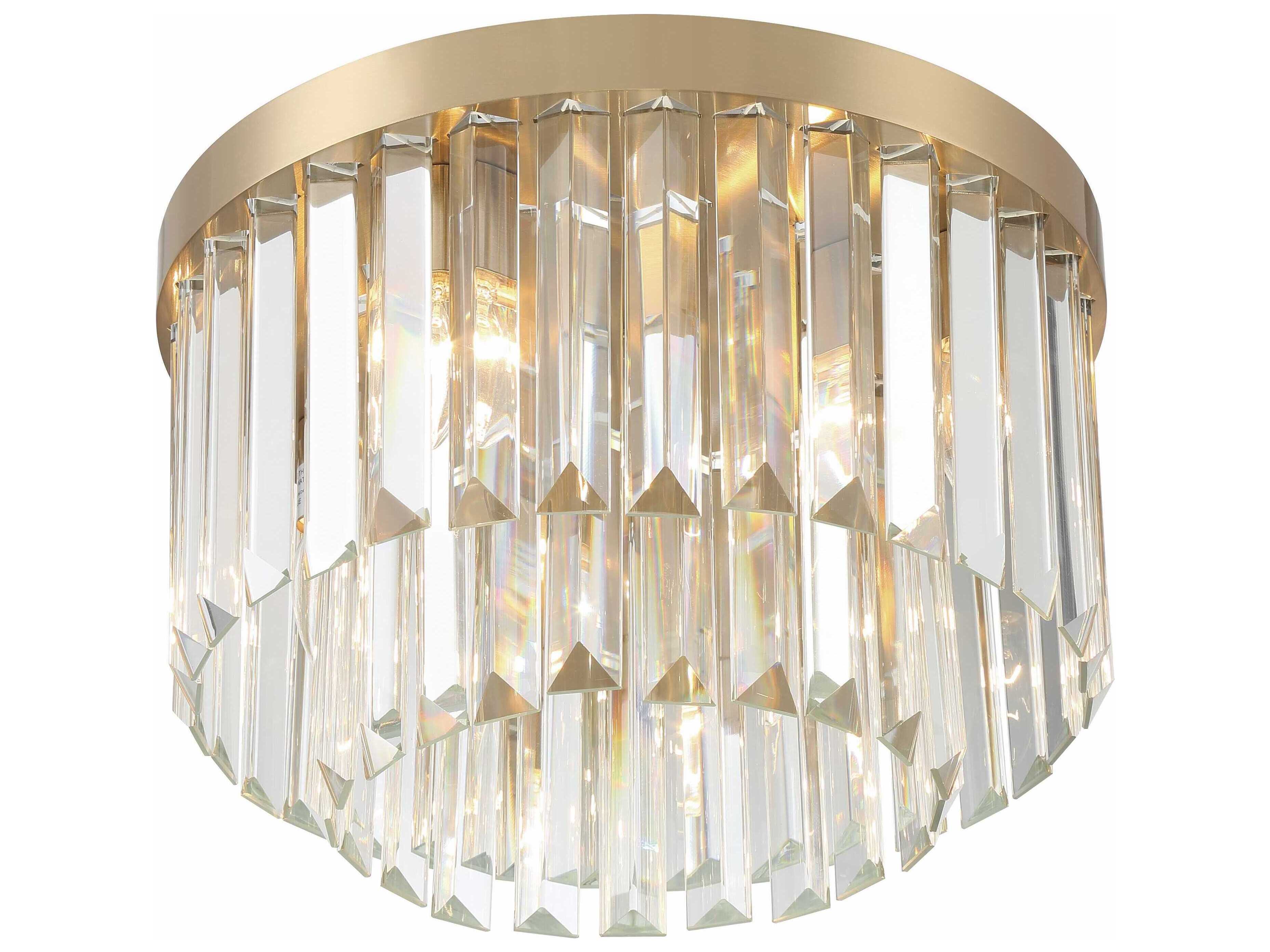Crystorama Hayes 4-Light Aged Brass Crystal Flush Mount