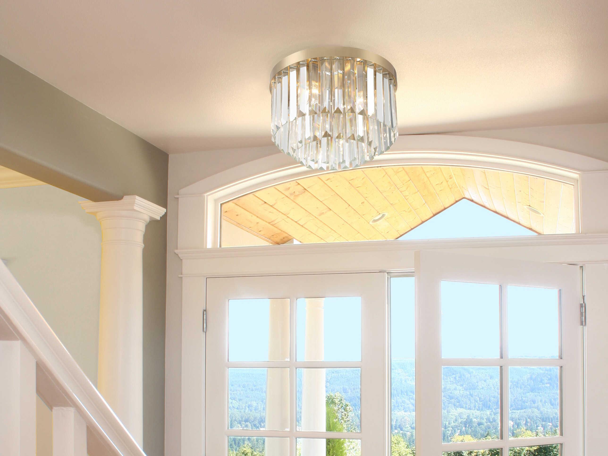 Crystorama Hayes 4-Light Aged Brass Crystal Flush Mount