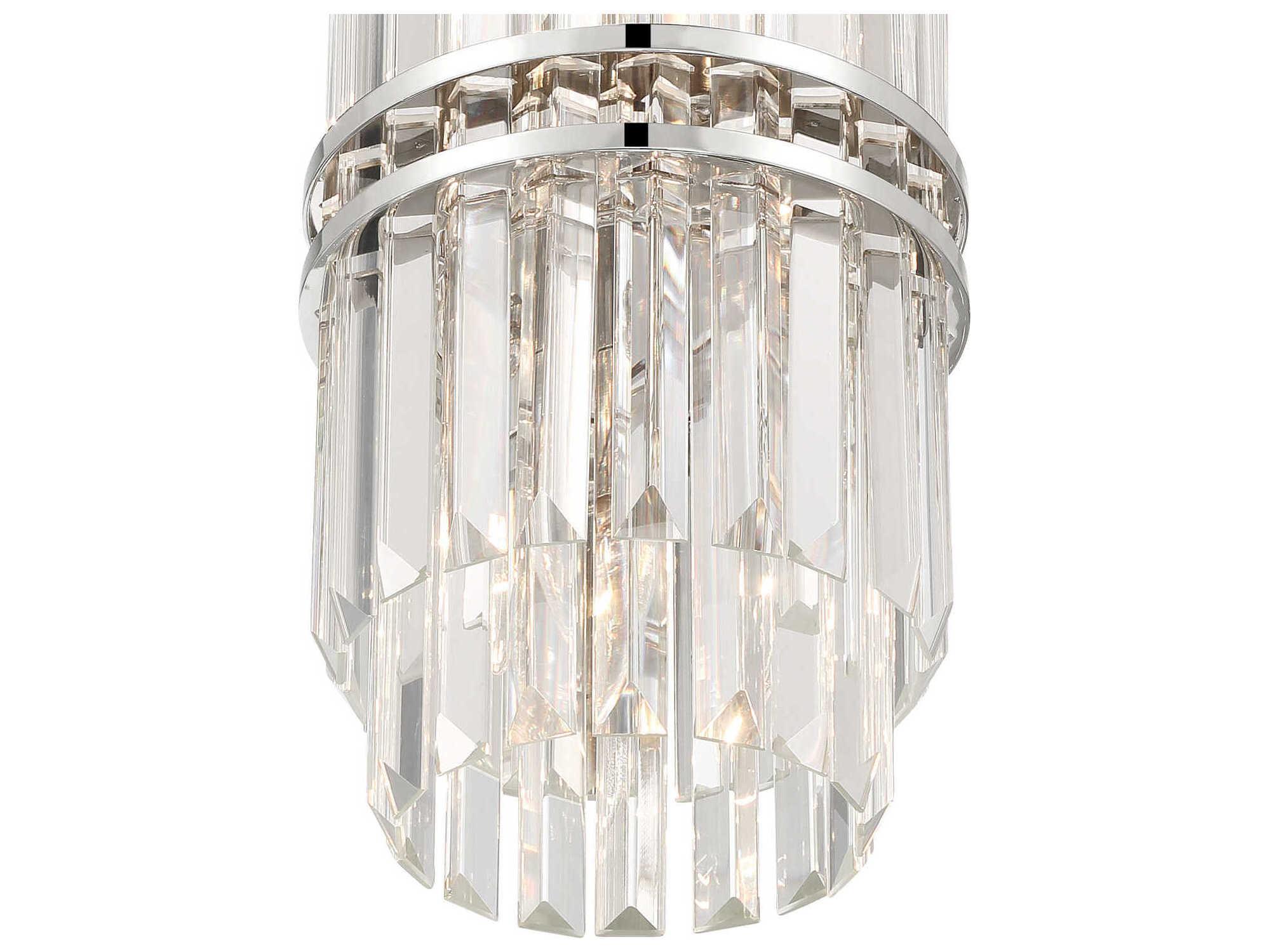Crystorama Hayes 4-Light Polished Nickel Cylinder Mini Pendant