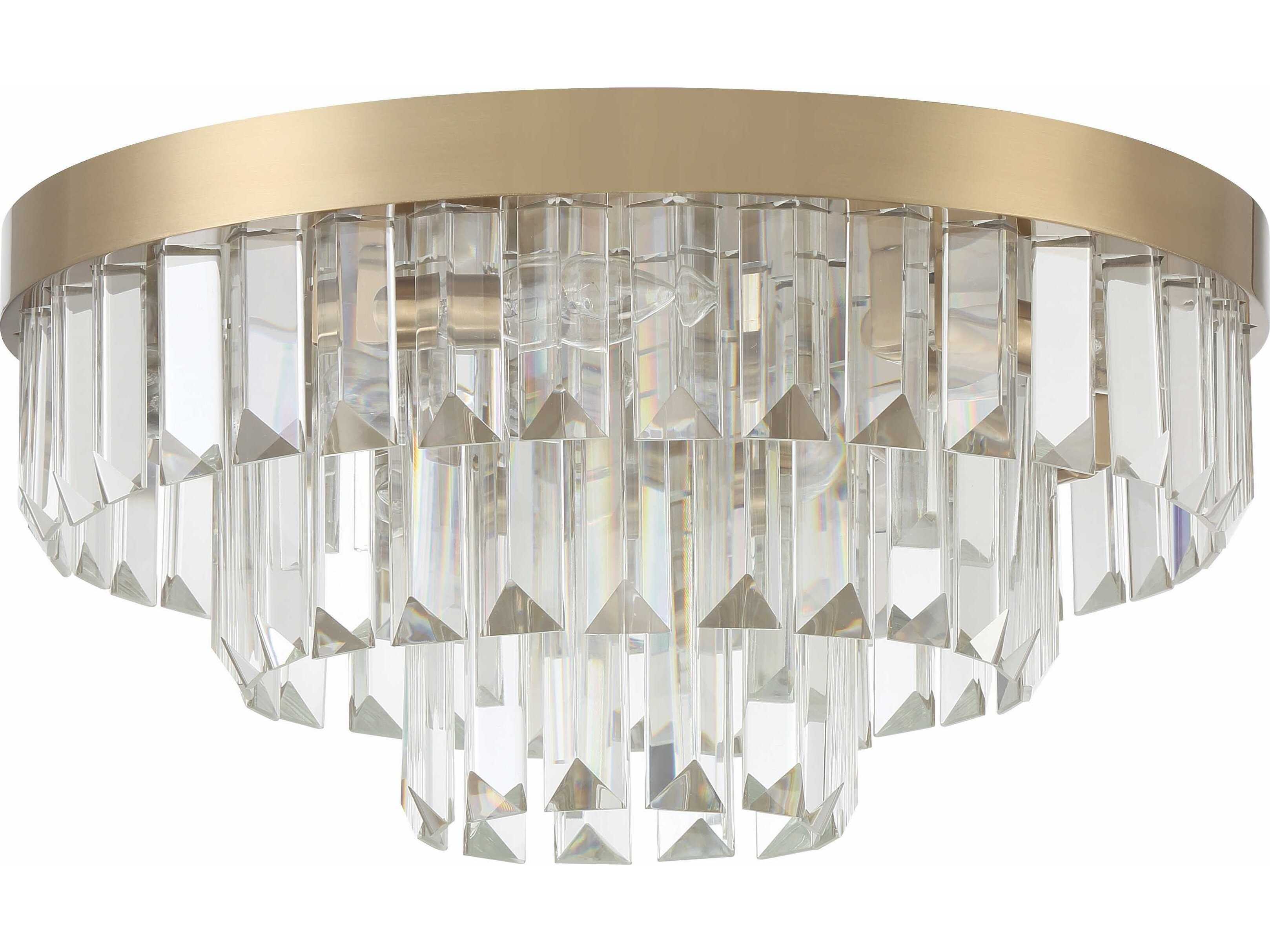 Crystorama Hayes 8-Light Aged Brass Crystal Flush Mount