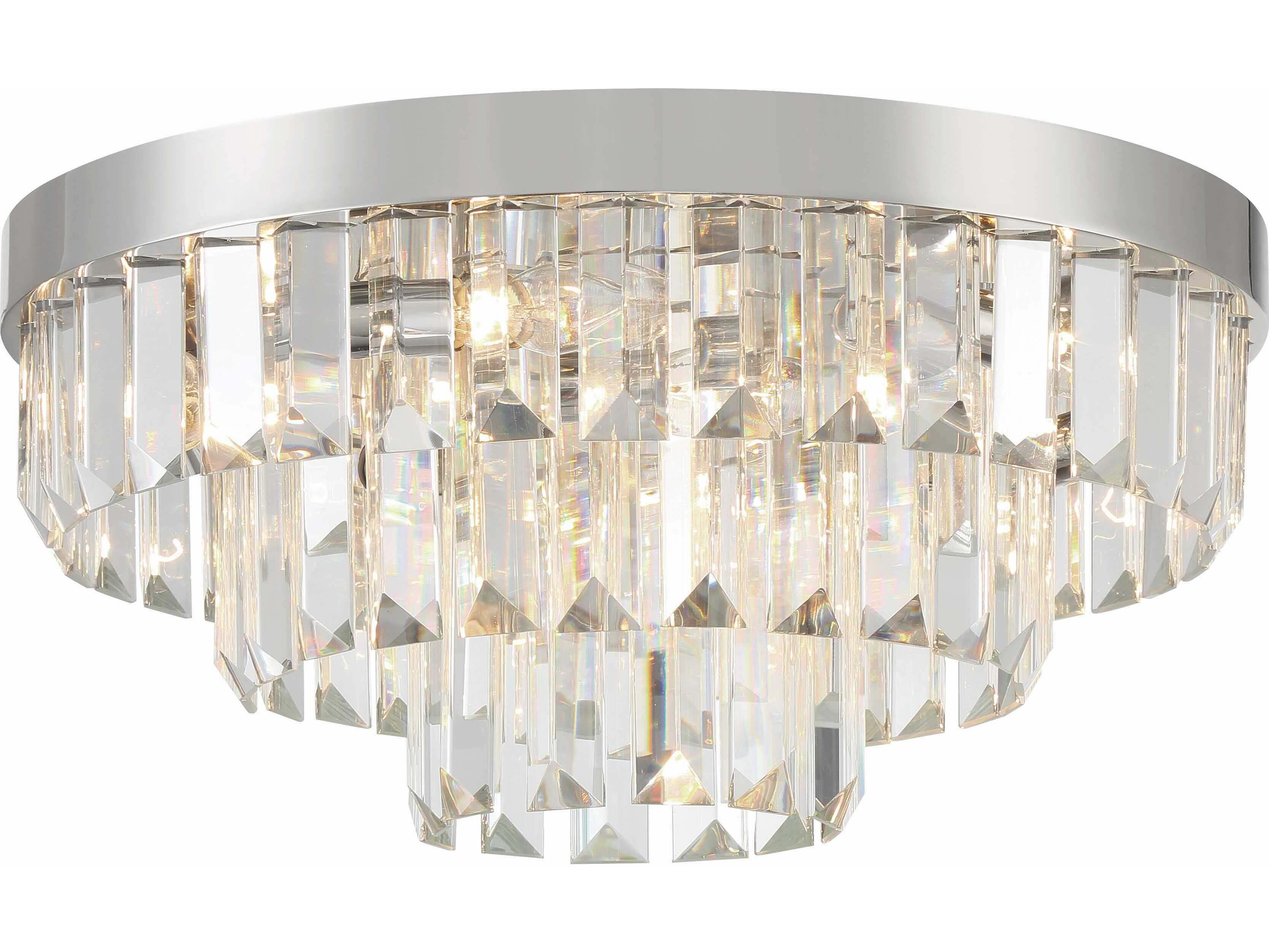 Crystorama Hayes 8-Light Polished Nickel Crystal Flush Mount