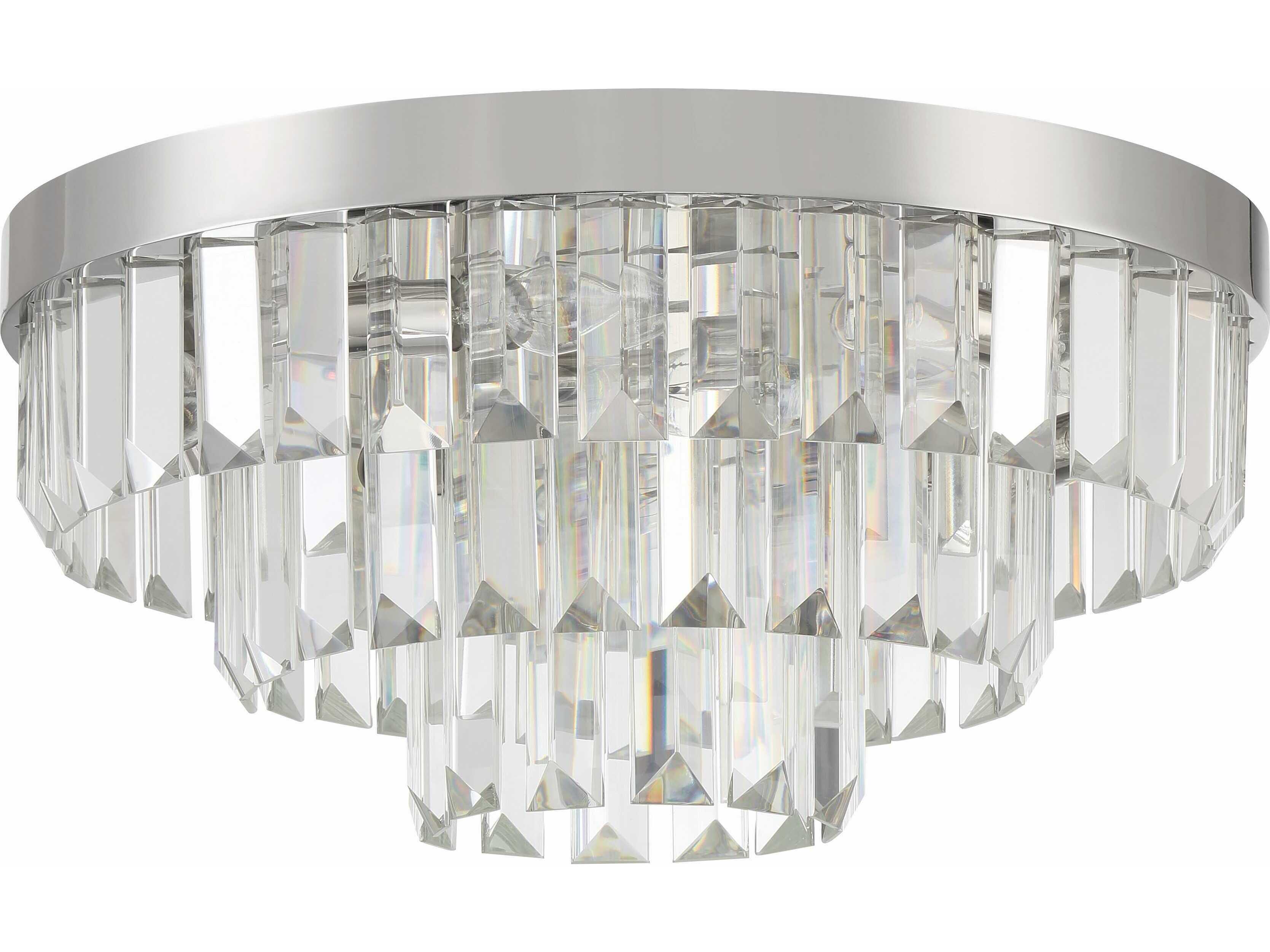 Crystorama Hayes 8-Light Polished Nickel Crystal Flush Mount