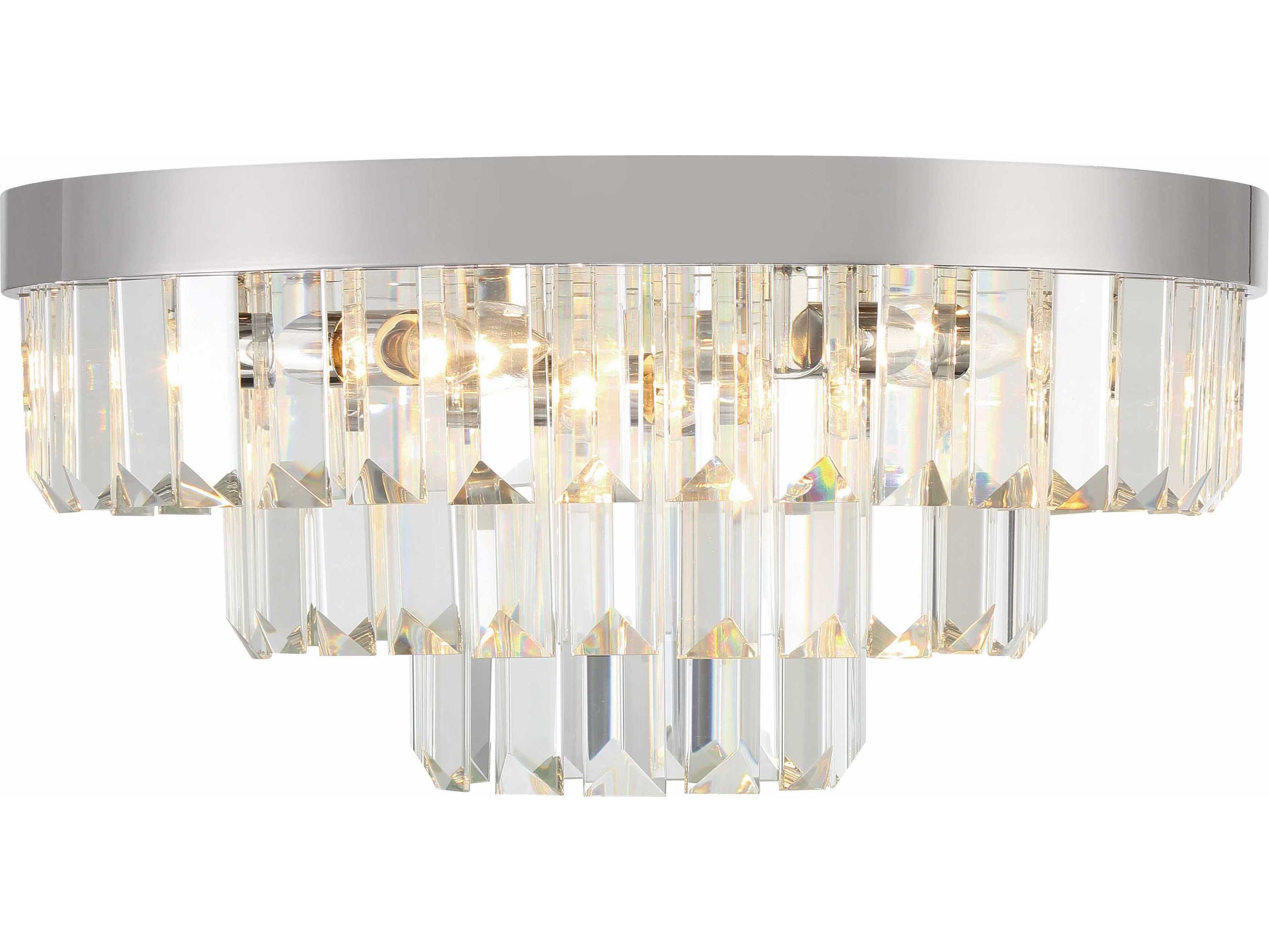 Crystorama Hayes 8-Light Polished Nickel Crystal Flush Mount