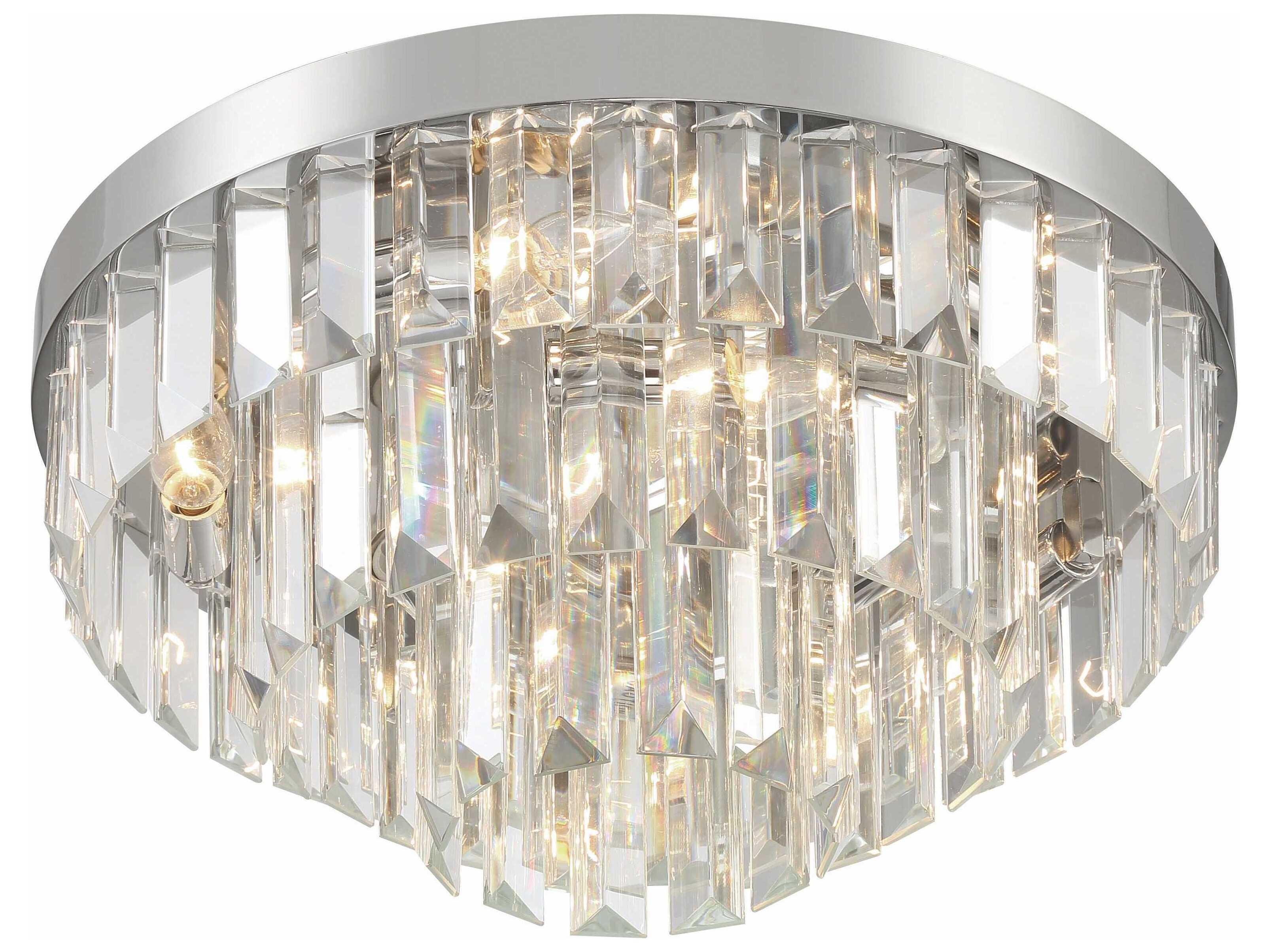 Crystorama Hayes 8-Light Polished Nickel Crystal Flush Mount