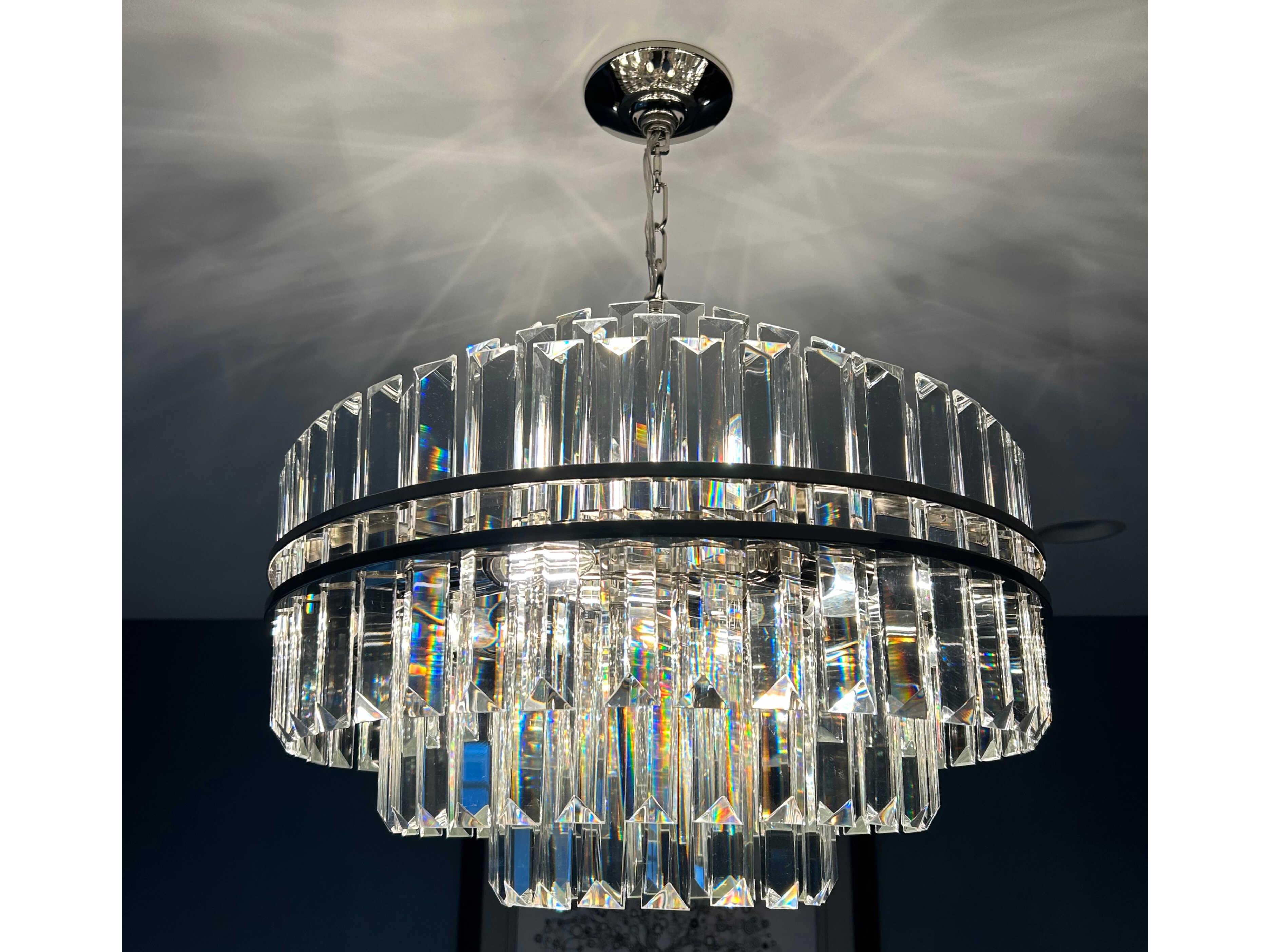 Crystorama Hayes 12-Light Polished Nickel Crystal Tiered Chandelier