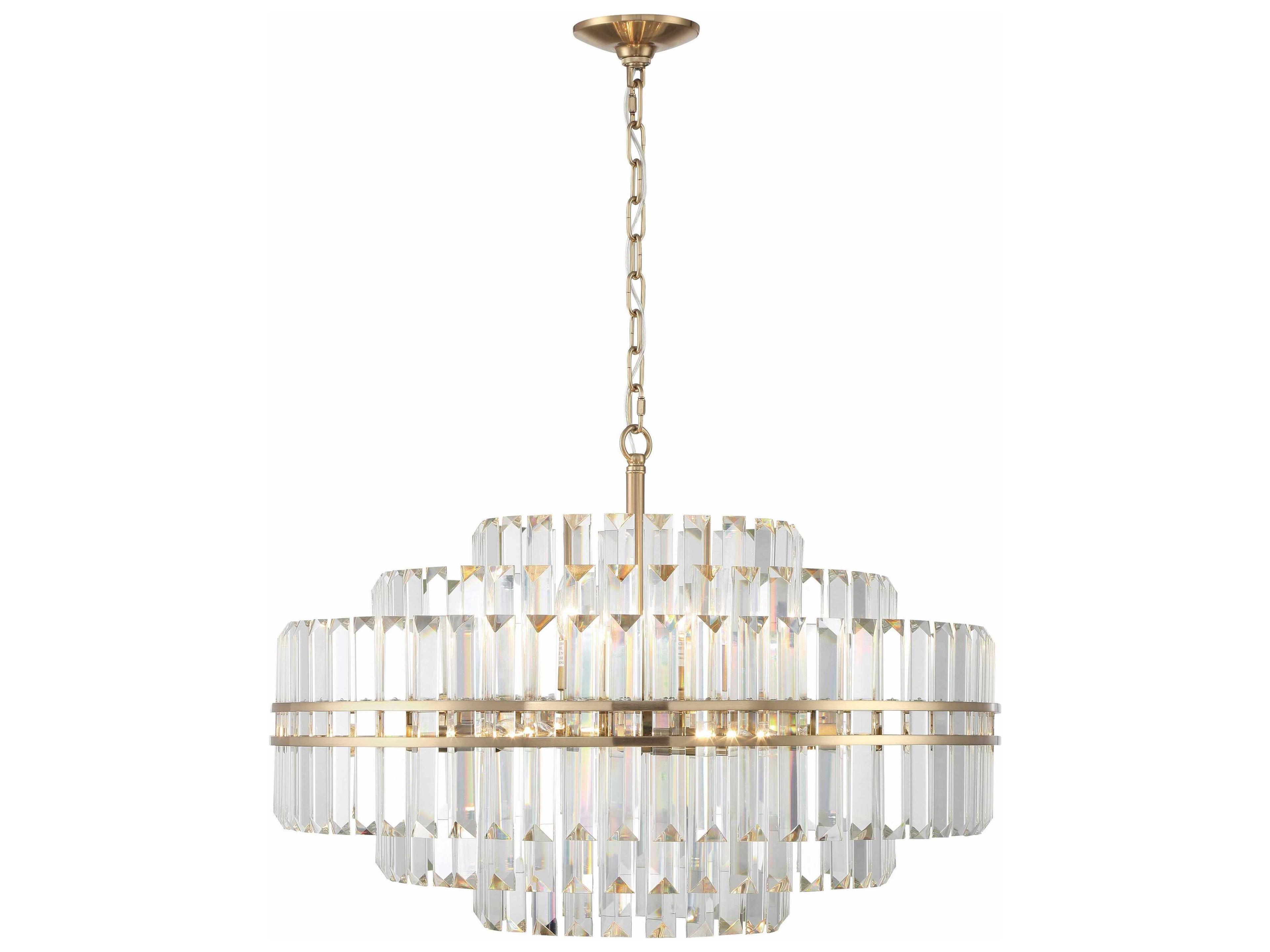 Crystorama Hayes 16-Light6-Light Aged Brass Crystal Candelabra Chandelier