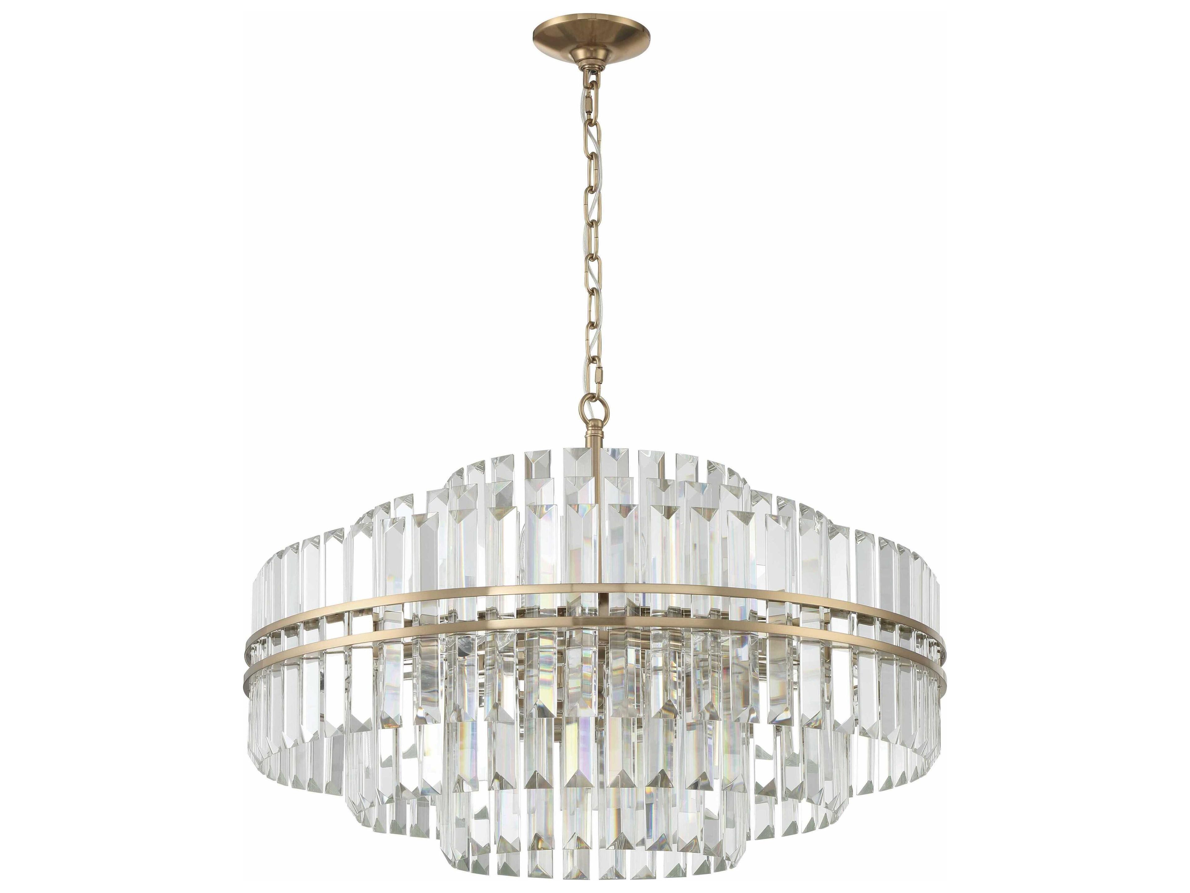 Crystorama Hayes 16-Light6-Light Aged Brass Crystal Candelabra Chandelier