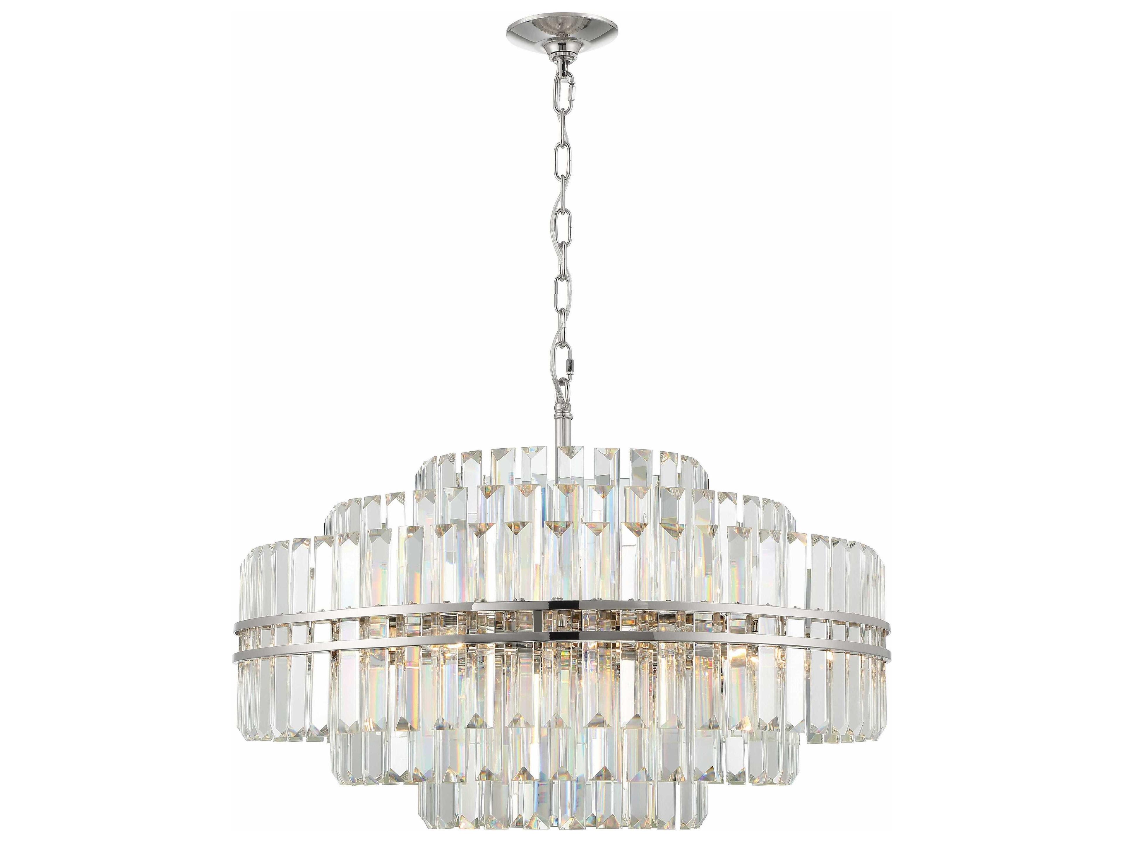 Crystorama Hayes 16-Light6-Light Polished Nickel Crystal Tiered Chandelier