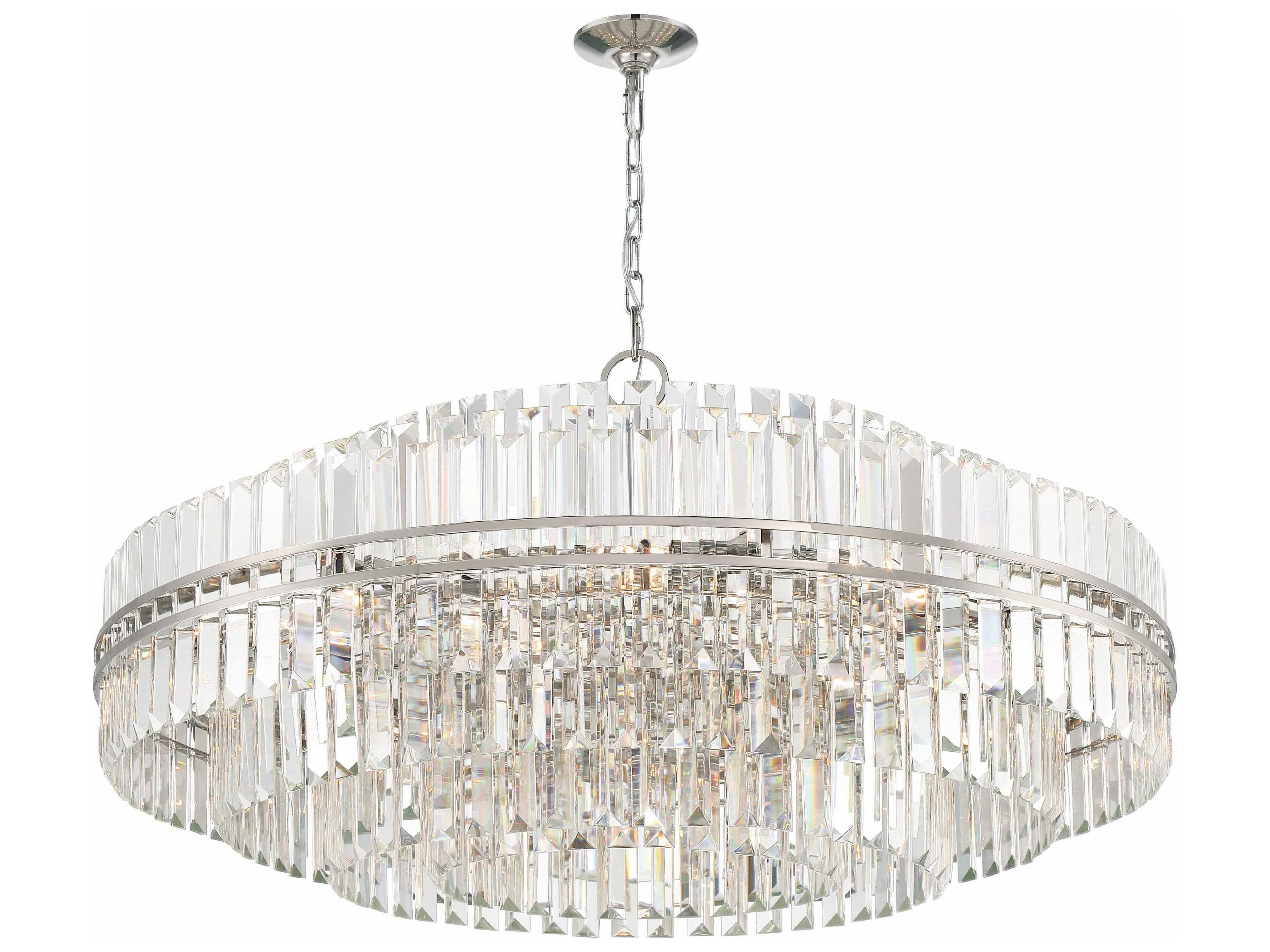 Crystorama Hayes 32-Light Polished Nickel Crystal Glass Candelabra Chandelier
