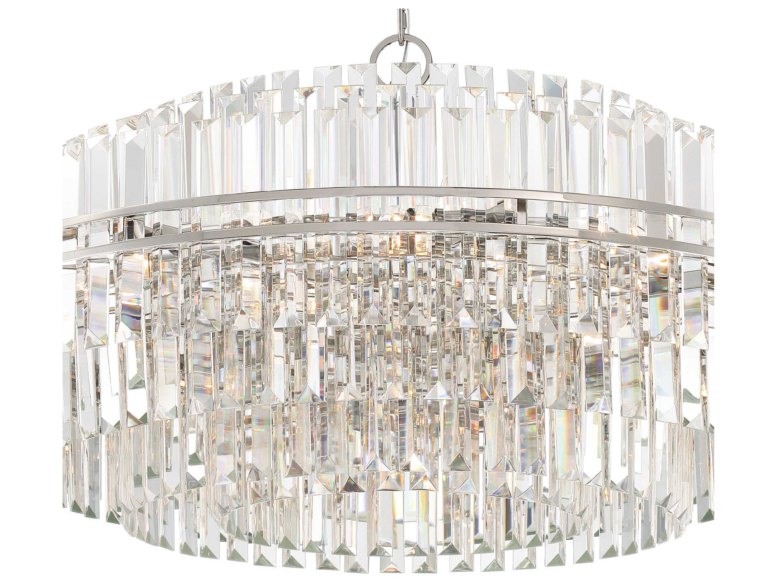 Crystorama Hayes 32-Light Polished Nickel Crystal Glass Candelabra Chandelier