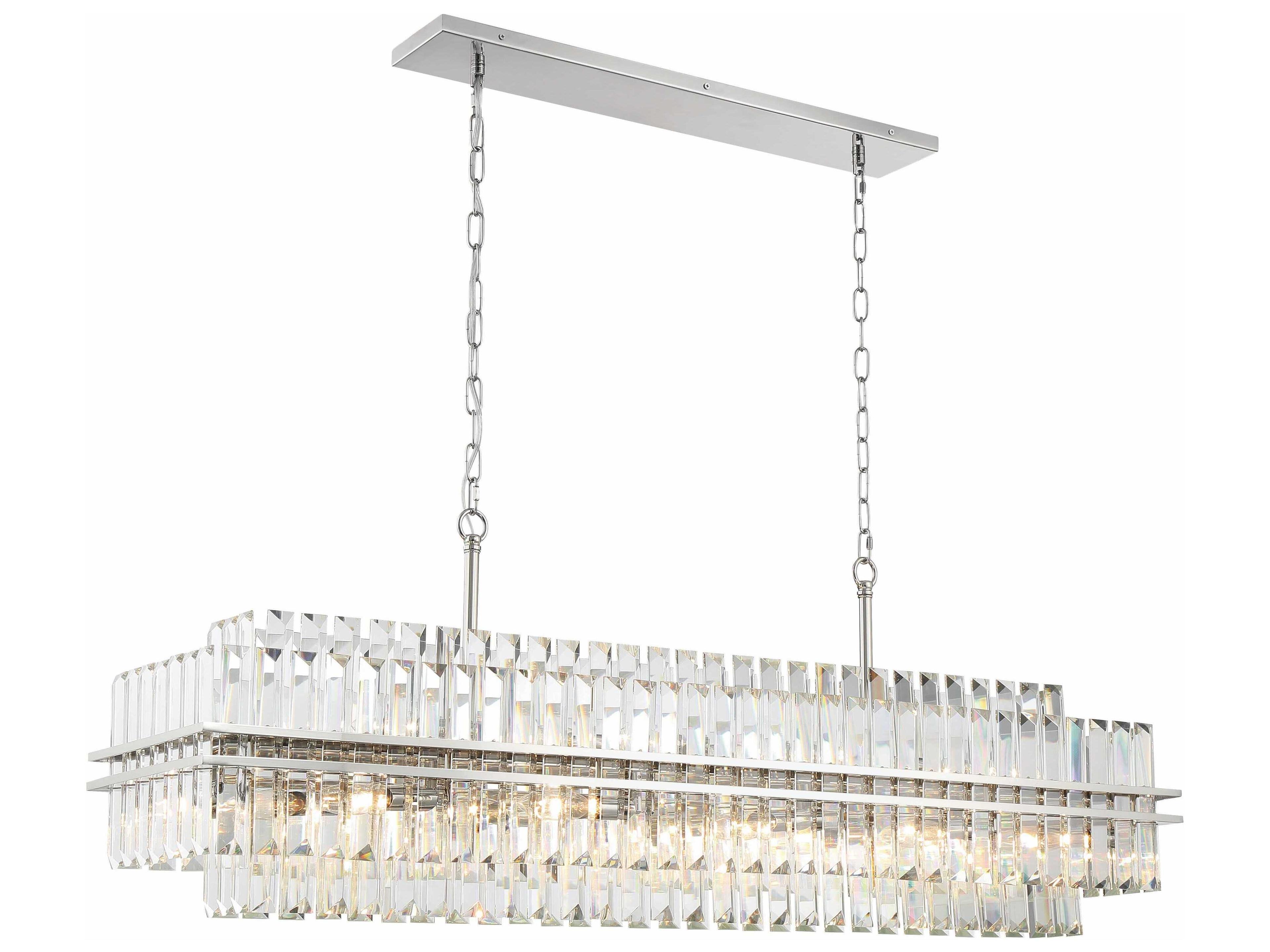 Crystorama Hayes 16-Light6-Light Polished Nickel Crystal Linear Island Pendant