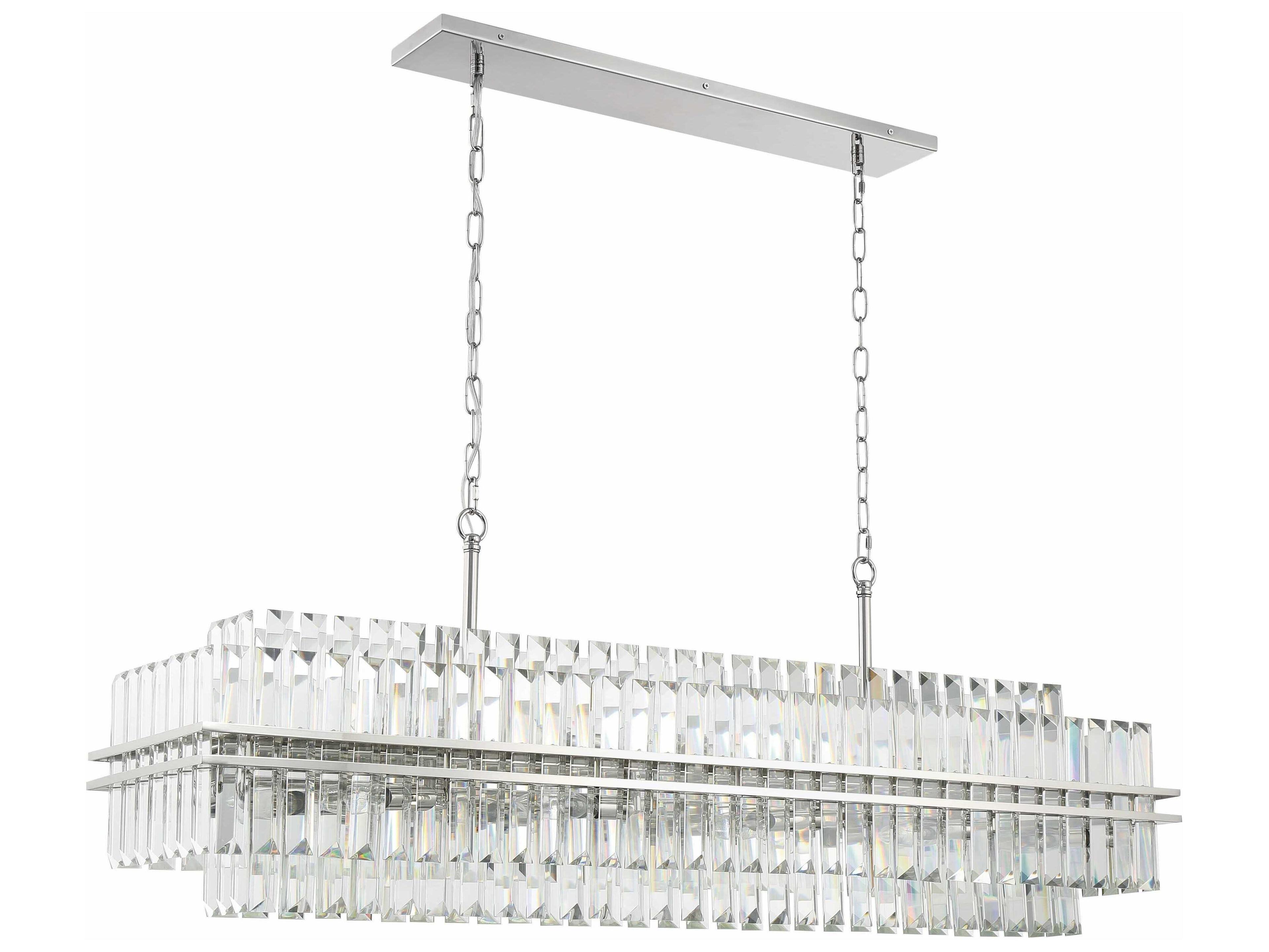 Crystorama Hayes 16-Light6-Light Polished Nickel Crystal Linear Island Pendant