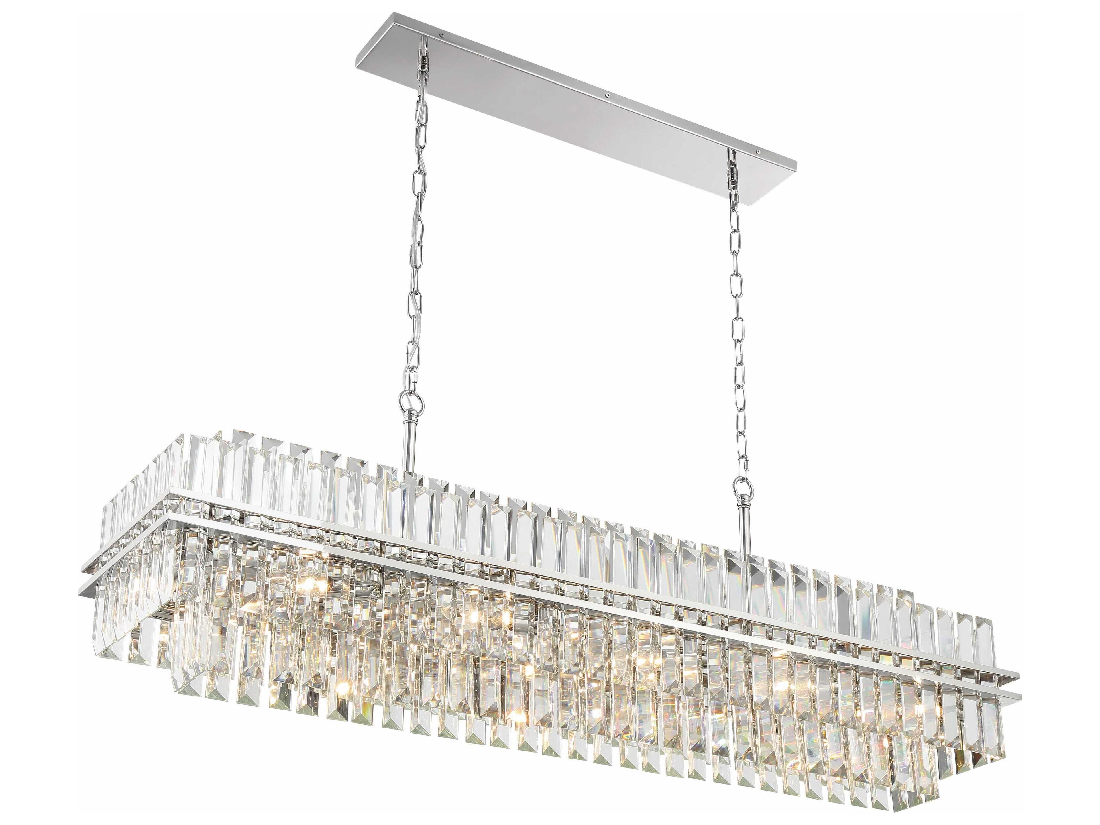 Crystorama Hayes 16-Light6-Light Polished Nickel Crystal Linear Island Pendant