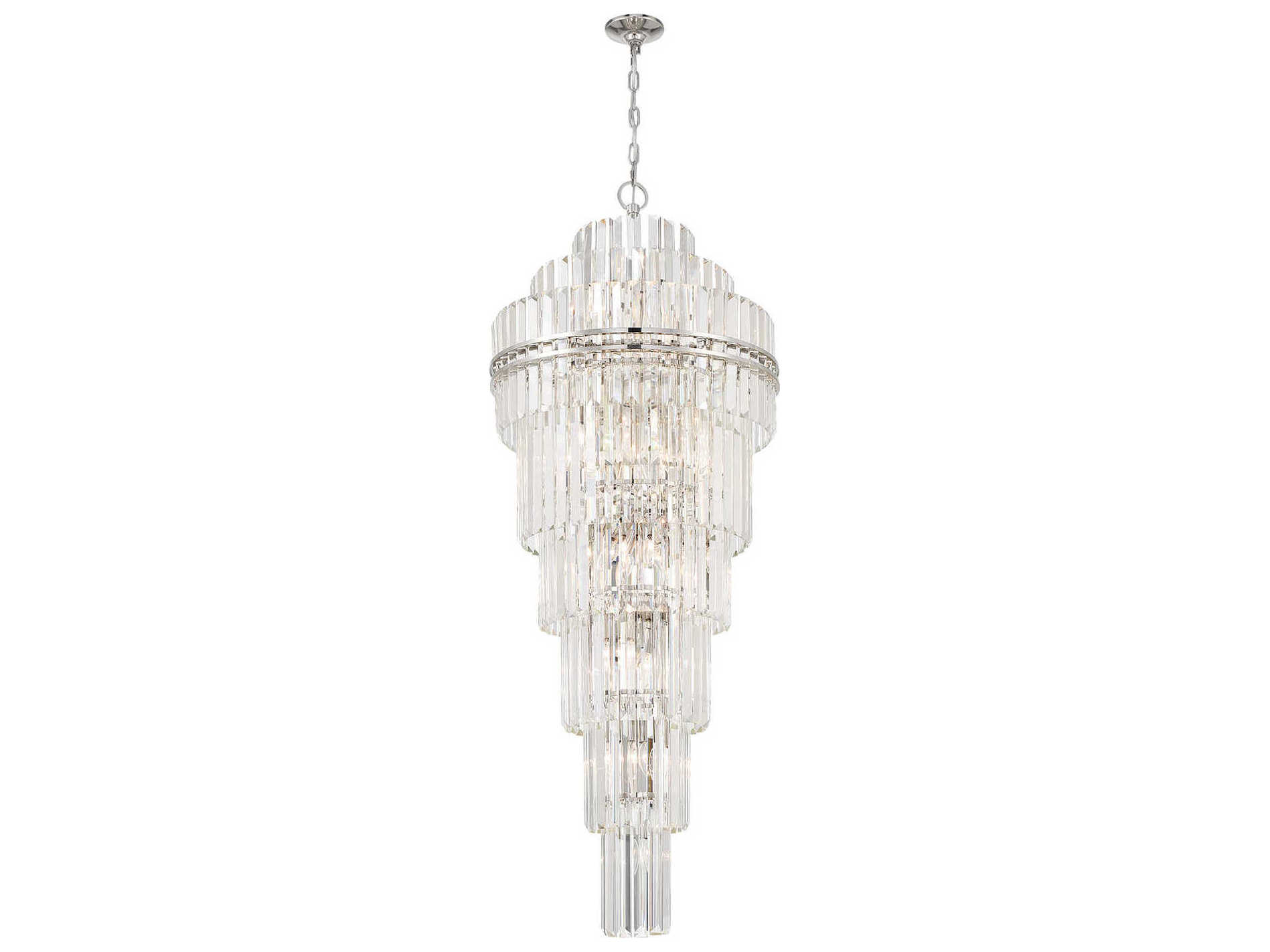 Crystorama Hayes 31-Light Polished Nickel Candelabra Tiered Chandelier