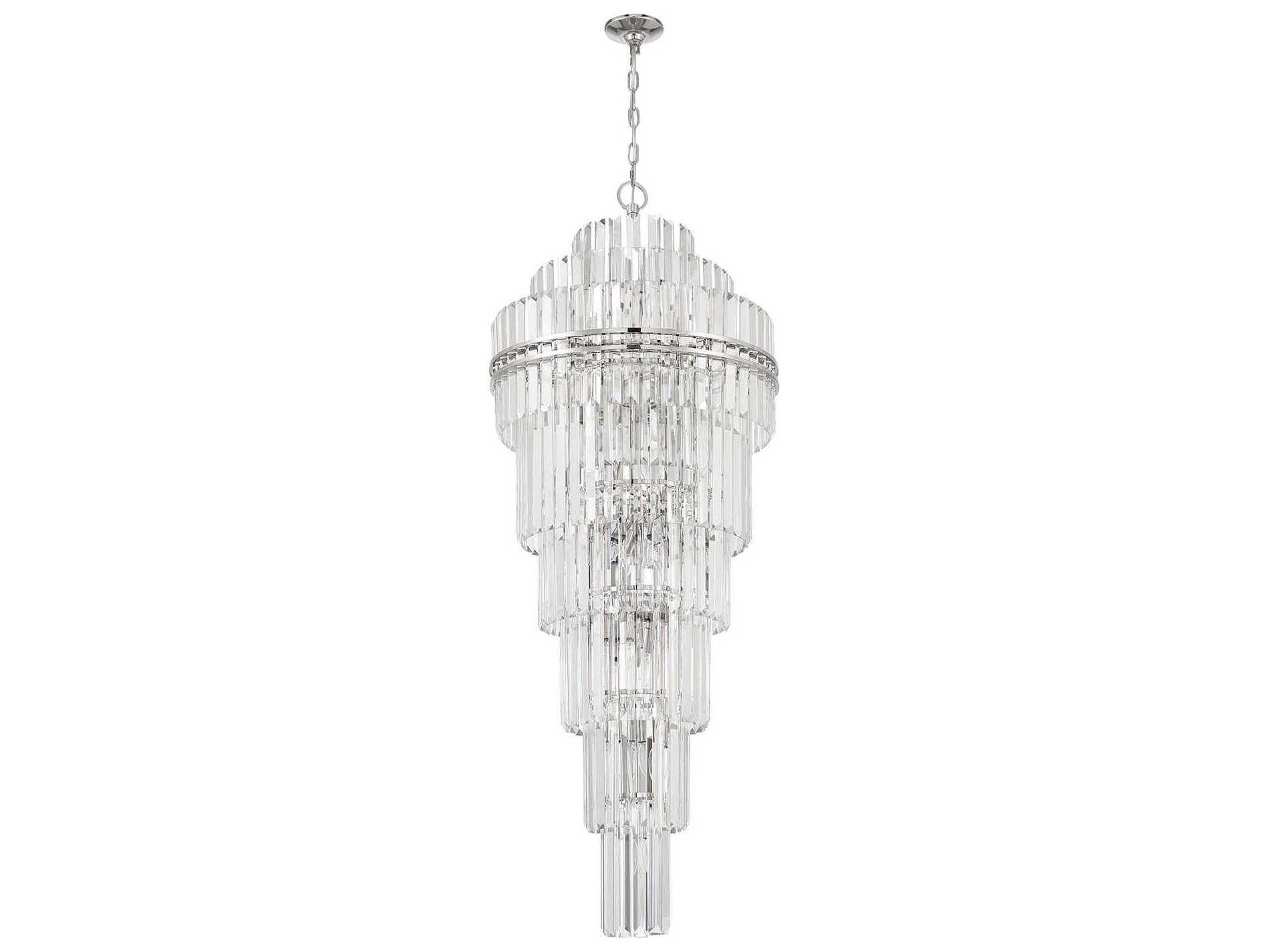 Crystorama Hayes 31-Light Polished Nickel Candelabra Tiered Chandelier