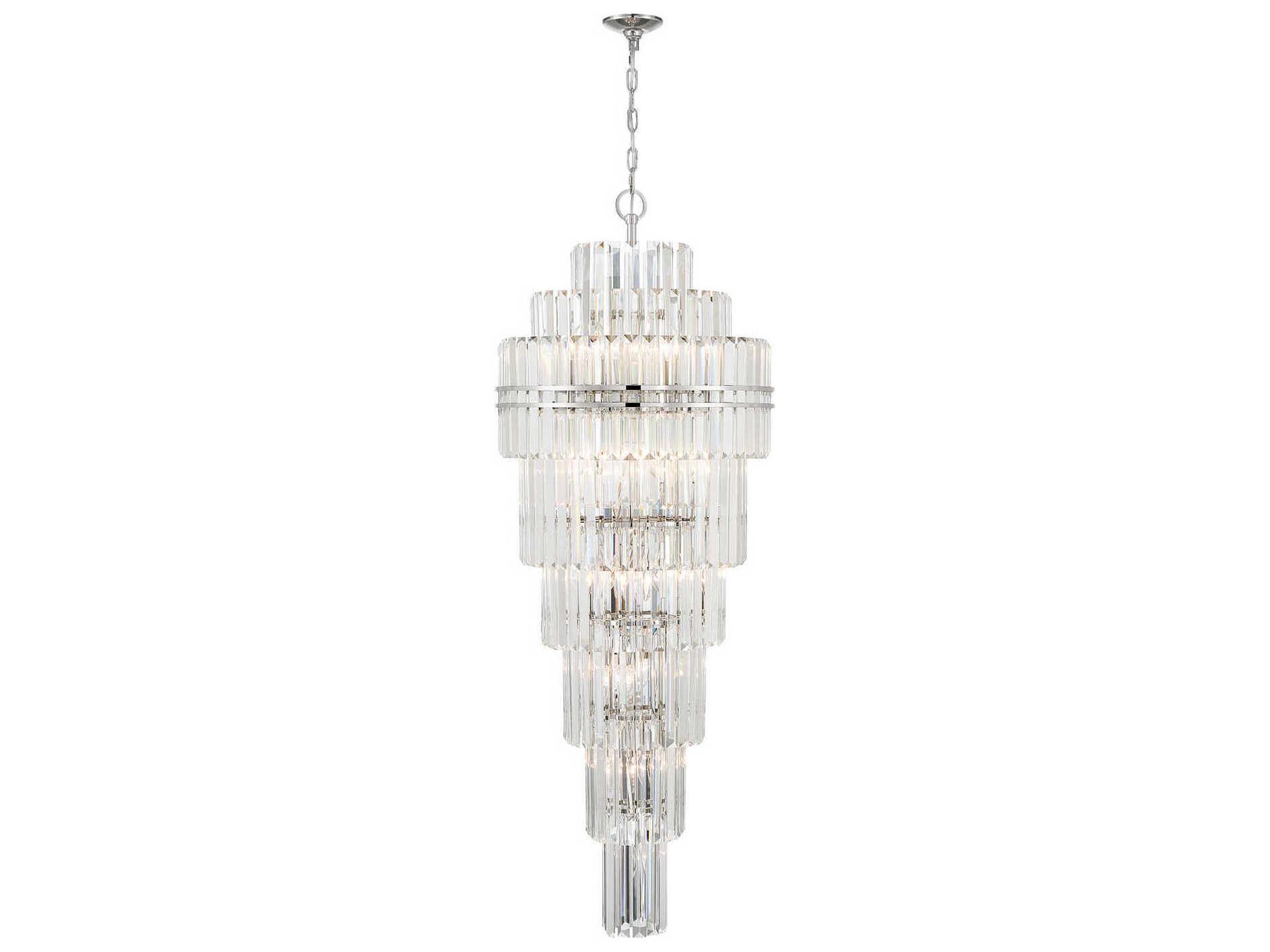 Crystorama Hayes 31-Light Polished Nickel Candelabra Tiered Chandelier